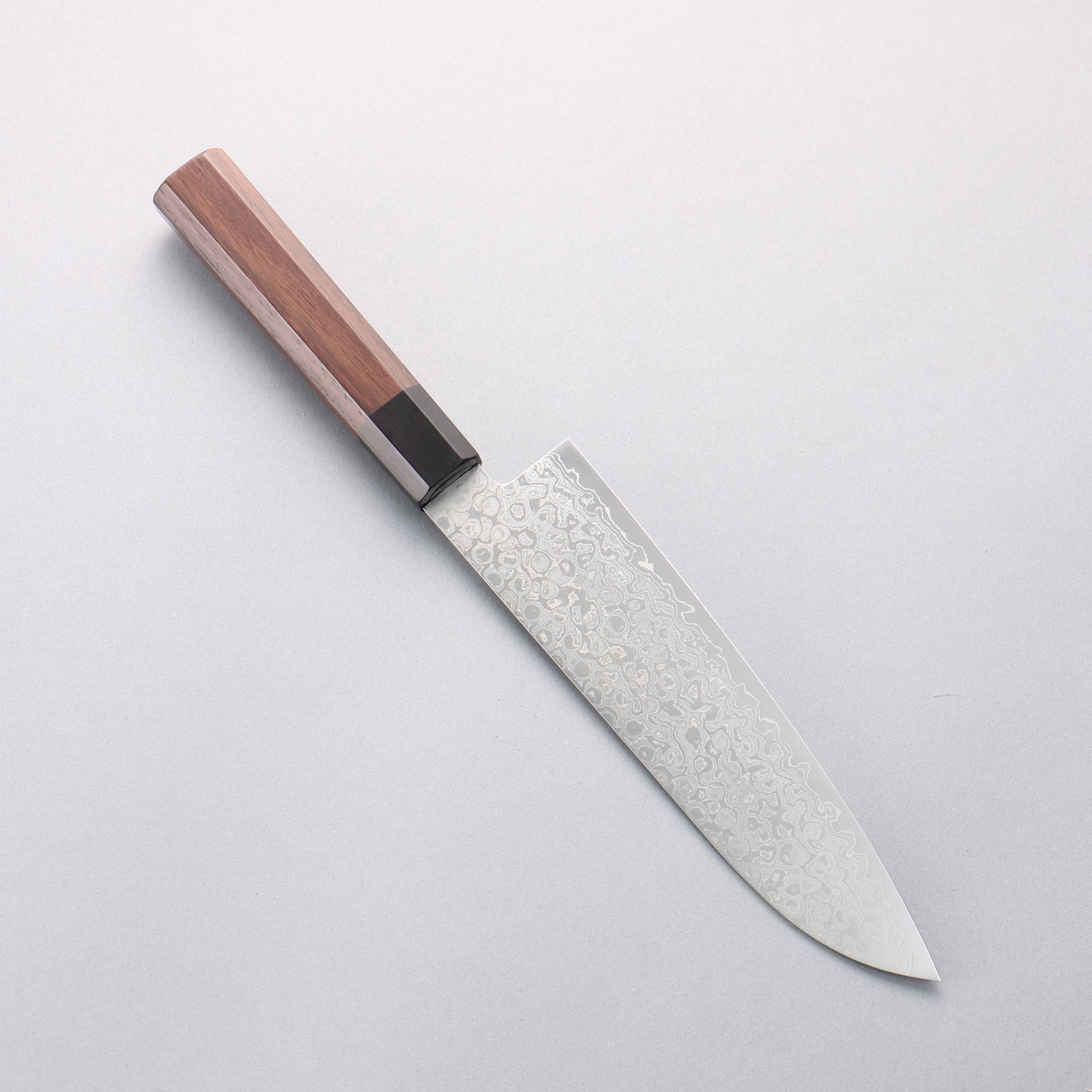 清助 AUS10 ダマスカス 三徳包丁 180mm 紫檀柄 - 清助刃物