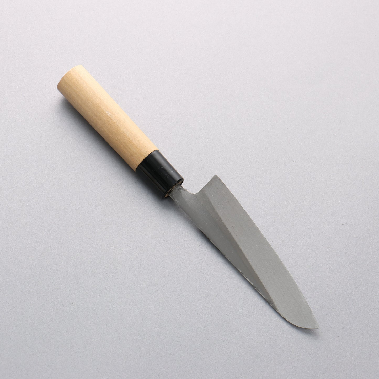 中新田 白ニ鋼 磨き仕上げ 皮ムキ 120mm 朴柄 - 清助刃物