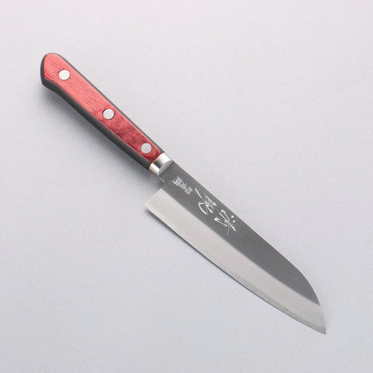 清助 青スーパー鋼 磨き仕上げ 小三徳包丁 140mm 赤黒合板柄 - 清助刃物