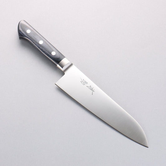 清助 青天 モリブデン鋼（MOL） 三徳包丁 和包丁 180mm 合板 (紺色)柄 鞘付き - 清助刃物