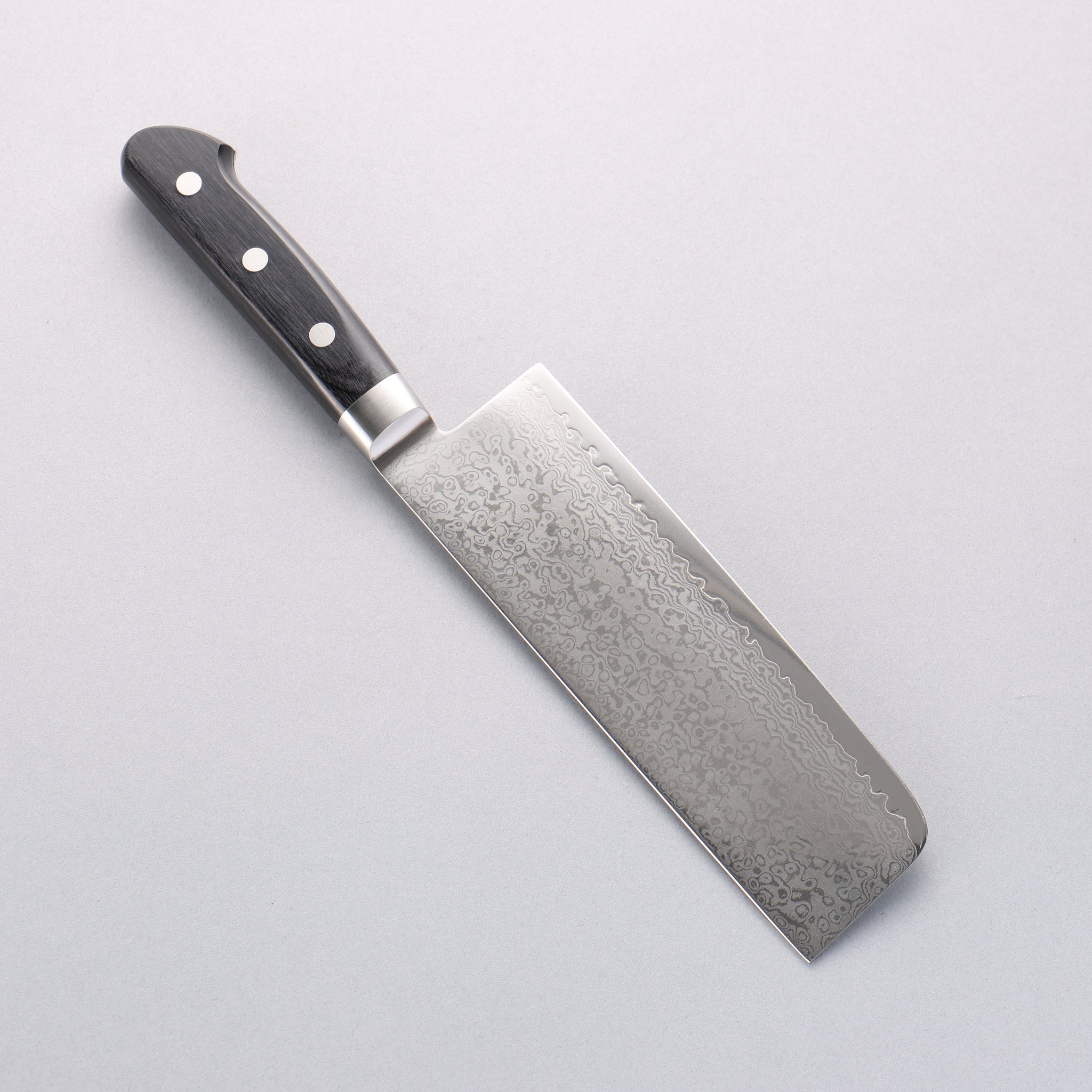 清助 VG10 33層 鏡面仕上げ ダマスカス 菜切包丁 165mm 黒合板柄 - 清助刃物