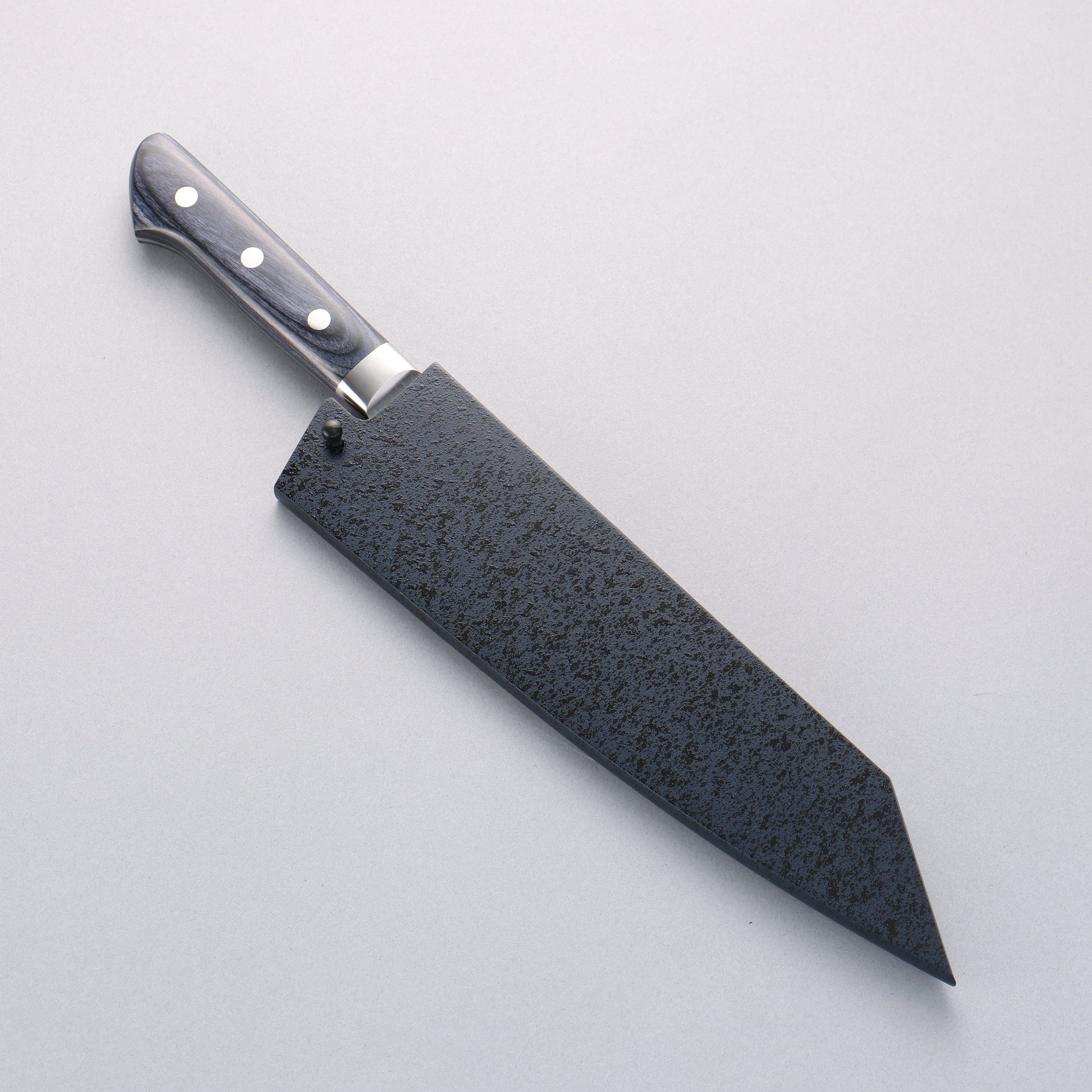 清助 青槌 AUS10 鎚目 切付三徳包丁 195mm 合板 (紺色)柄 鞘付き - 清助刃物