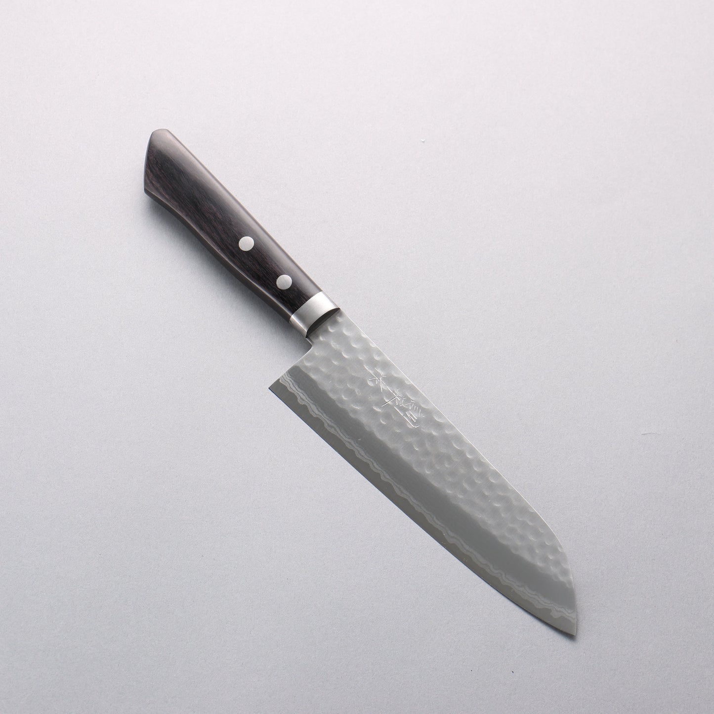 訓平 刻流（こくりゅう） V金10号 鎚目 ダマスカス 三徳包丁 170mm 黒合板柄 - 清助刃物