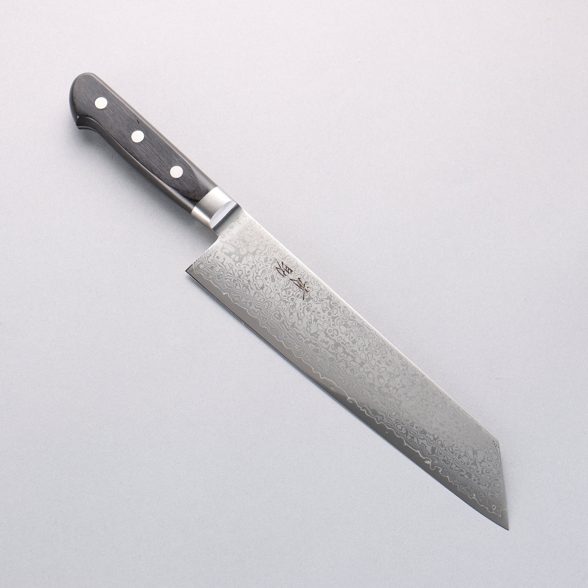 清助 VG10 33層 鏡面仕上げ ダマスカス 切付牛刀包丁 210mm 黒合板柄 - 清助刃物