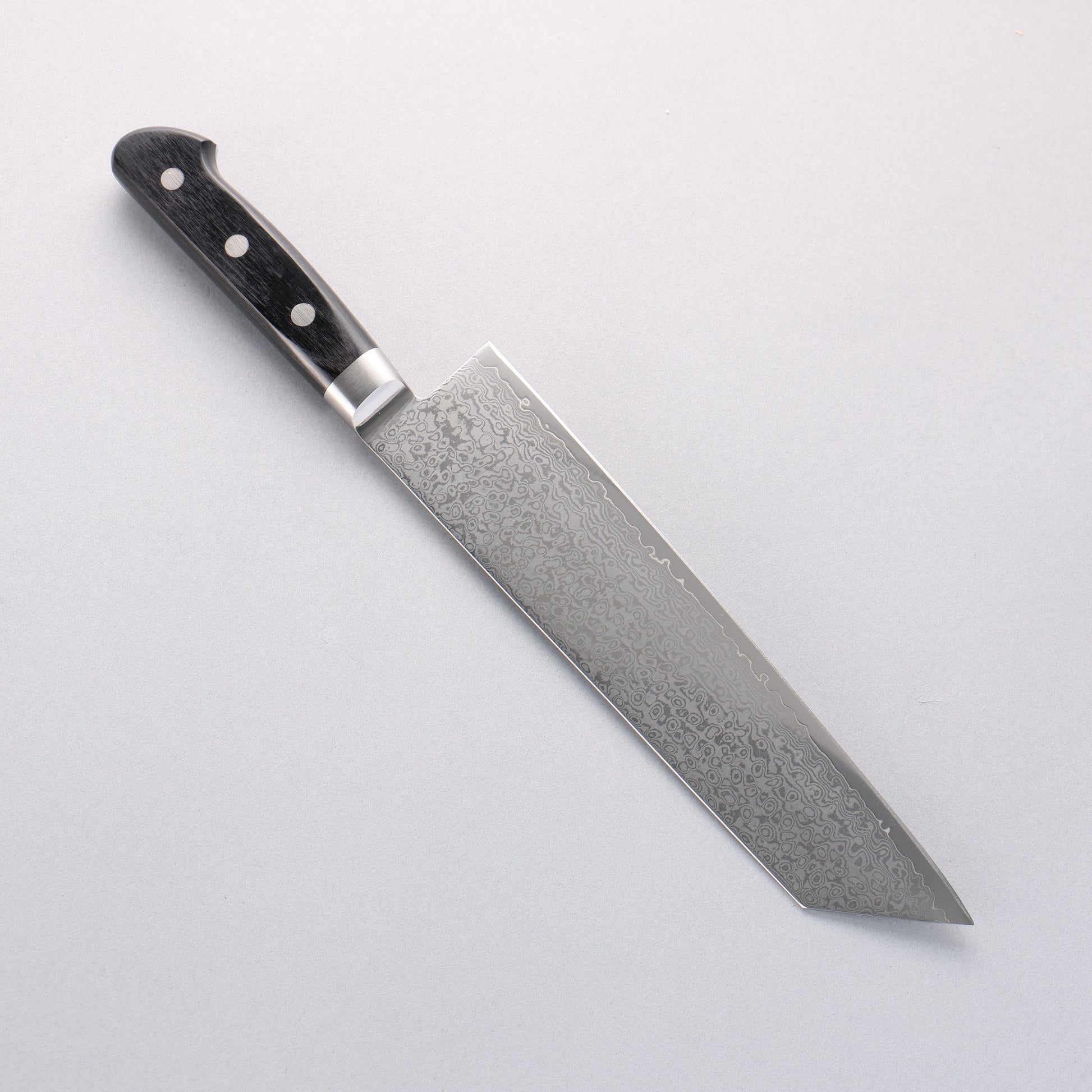 清助 VG10 33層 鏡面仕上げ ダマスカス 切付牛刀包丁 210mm 黒合板柄 - 清助刃物