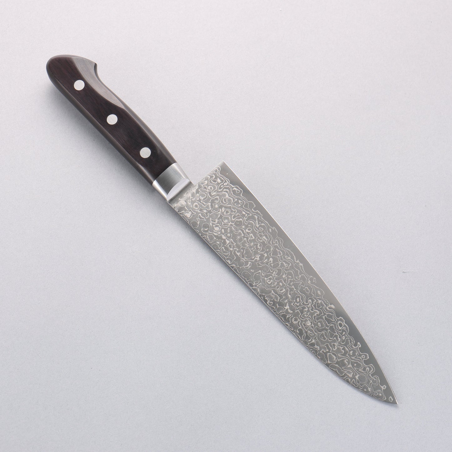 清助 AUS10 45層ダマスカス 牛刀包丁 180mm 黒合板柄 - 清助刃物