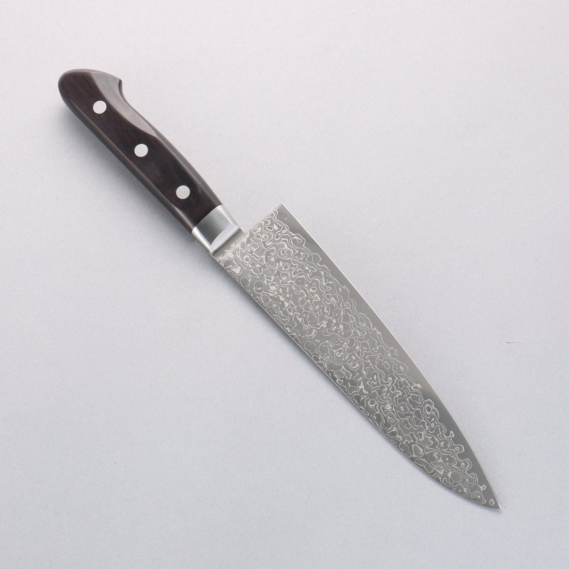 清助 AUS10 45層ダマスカス 牛刀包丁 180mm 黒合板柄 - 清助刃物