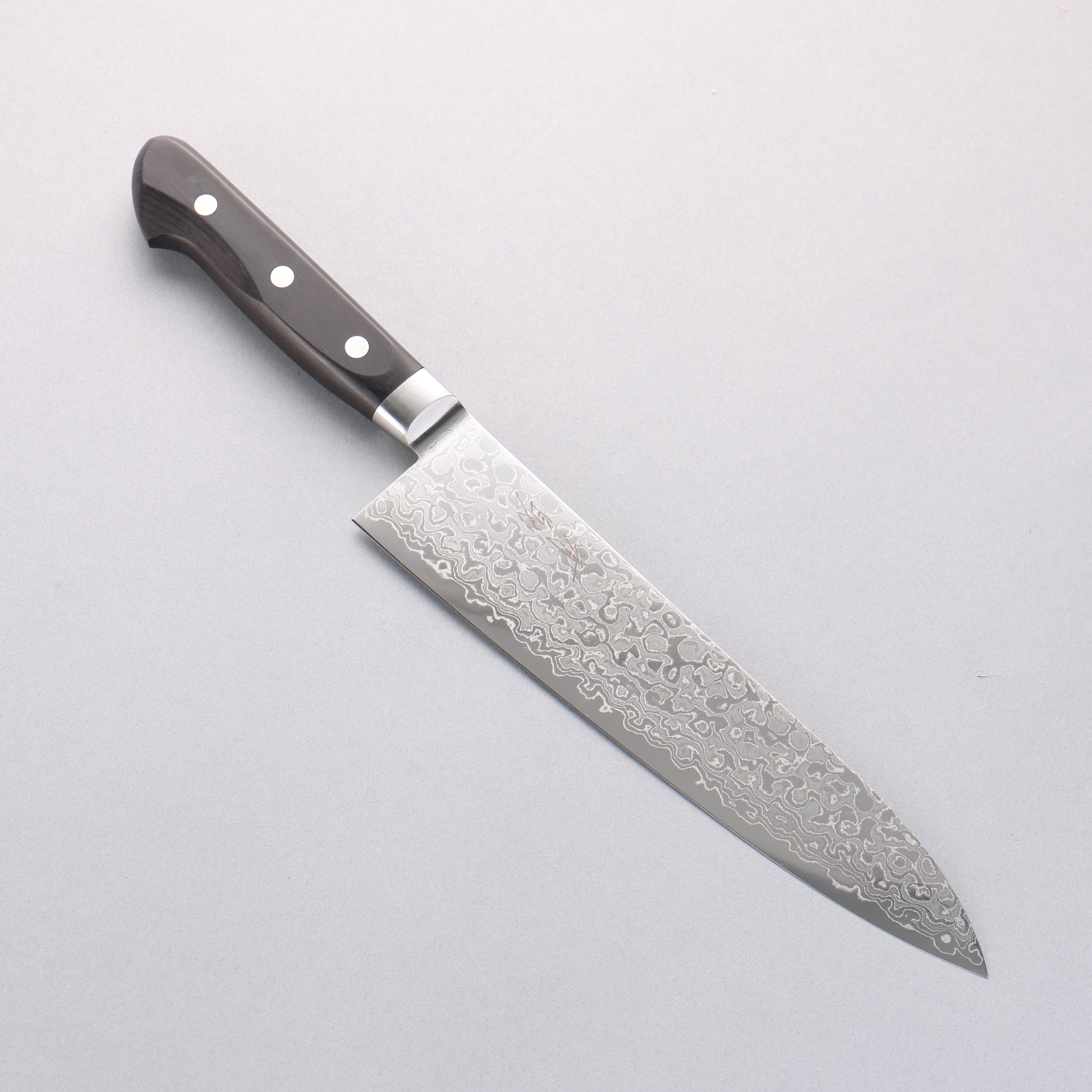 清助 AUS10 45層ダマスカス 牛刀包丁 210mm 黒合板柄 - 清助刃物