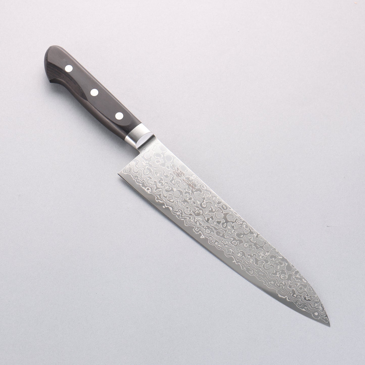 清助 AUS10 45層ダマスカス 牛刀包丁 210mm 黒合板柄 - 清助刃物