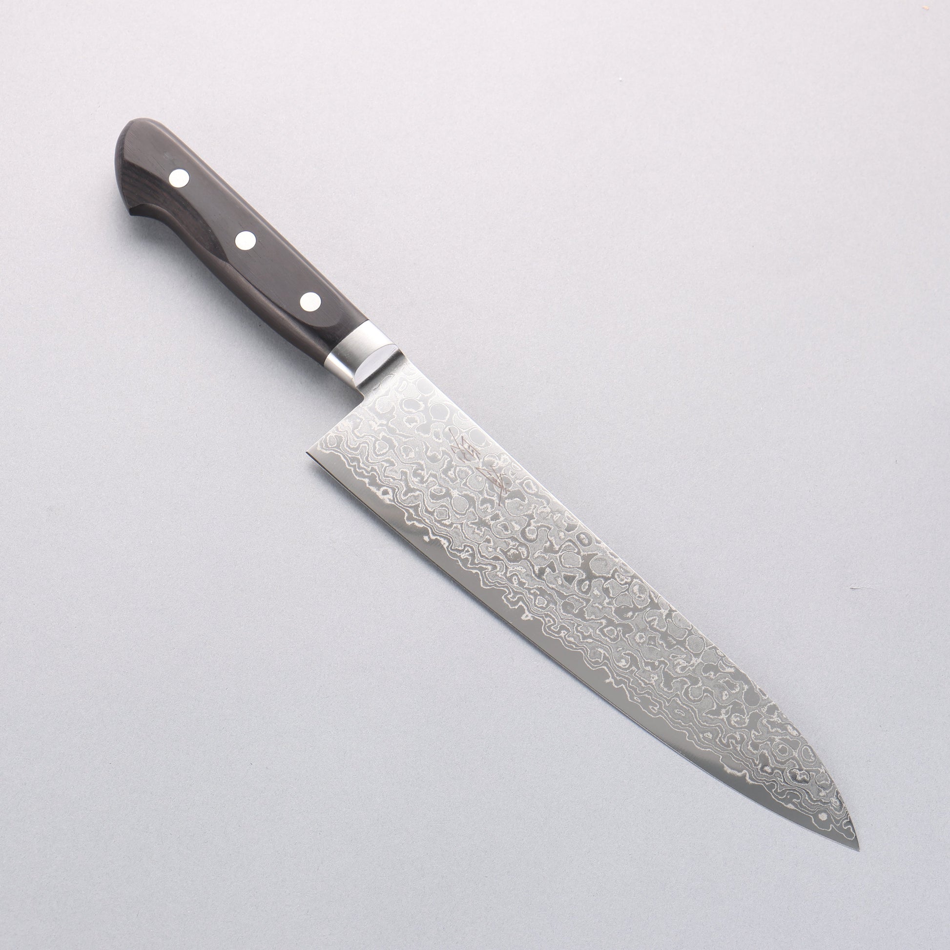 清助 AUS10 45層ダマスカス 牛刀包丁 210mm 黒合板柄 - 清助刃物