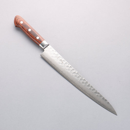 清助 スウェーデン鋼 鎚目 筋引包丁 240mm マホガニー柄 - 清助刃物