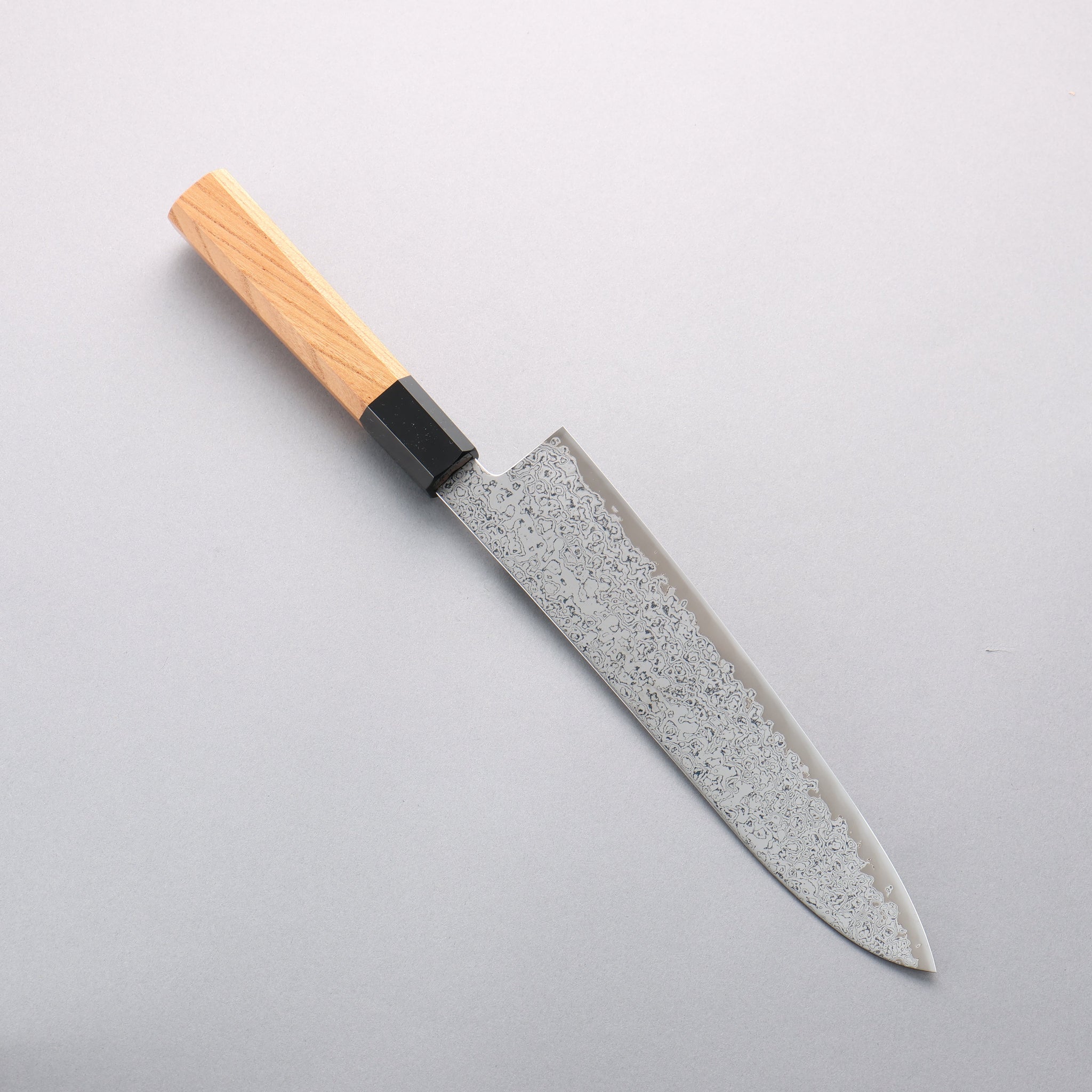 清助 V金10号 ダマスカス 磨き仕上げ 牛刀包丁 210mm ケヤキ柄 - 清助刃物