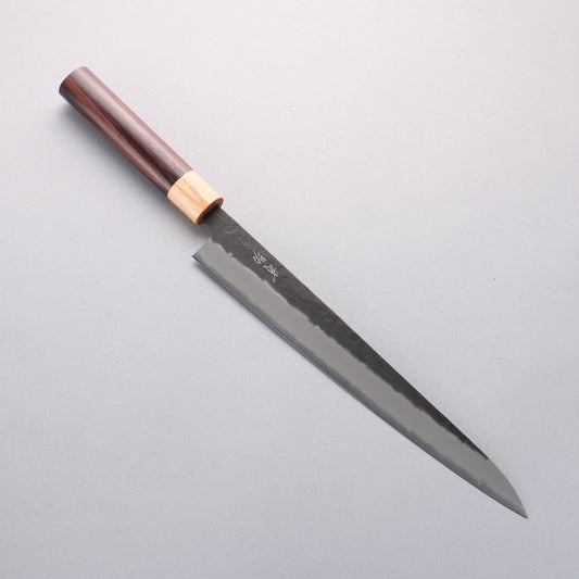 清助 青スーパー鋼 黒梨地 筋引包丁 270mm 紫檀 (口輪：白合板)柄 - 清助刃物