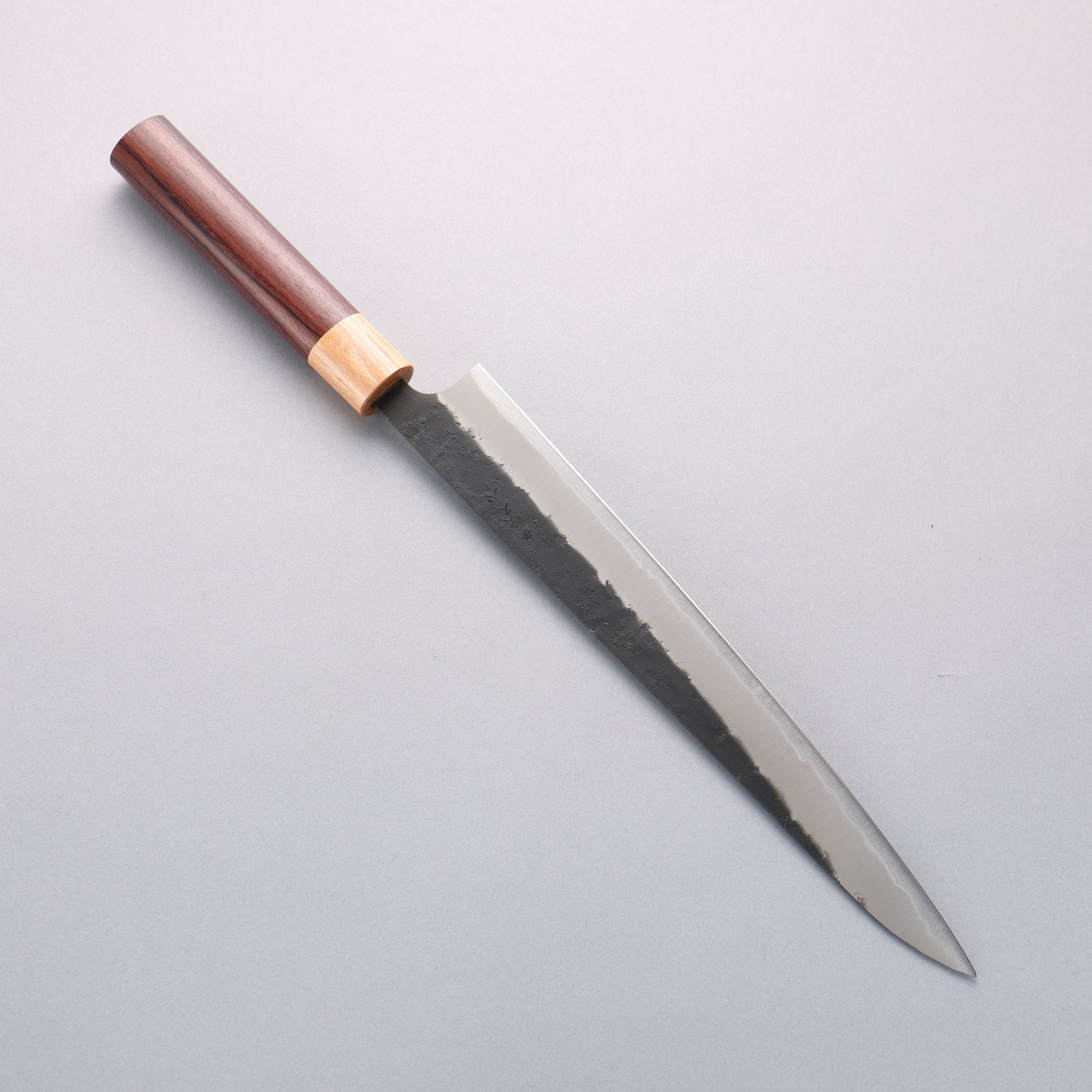 清助 青スーパー鋼 黒梨地 筋引包丁 270mm 紫檀 (口輪：白合板)柄 - 清助刃物