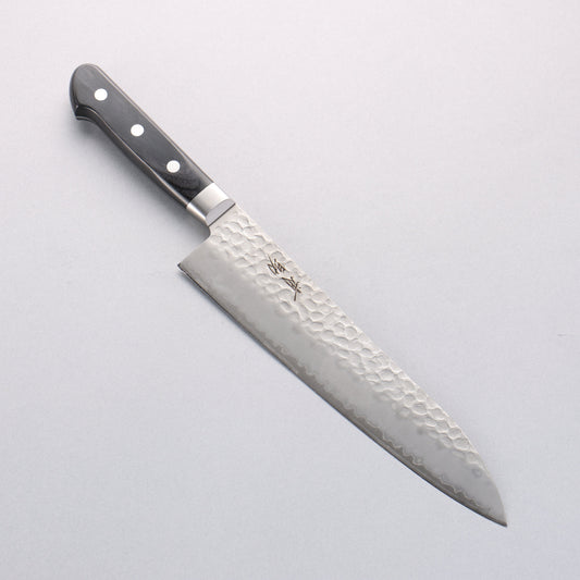 清助 AUS8 鎚目 牛刀包丁 210mm 黒合板柄