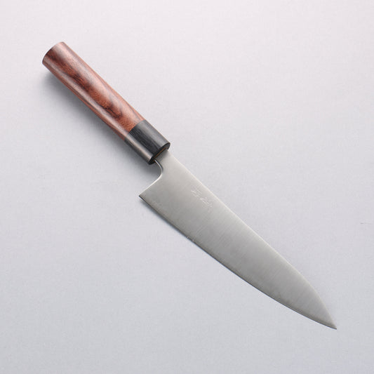 清助 青スーパー鋼 牛刀包丁 180mm 紫檀 (口輪：黒合板)柄