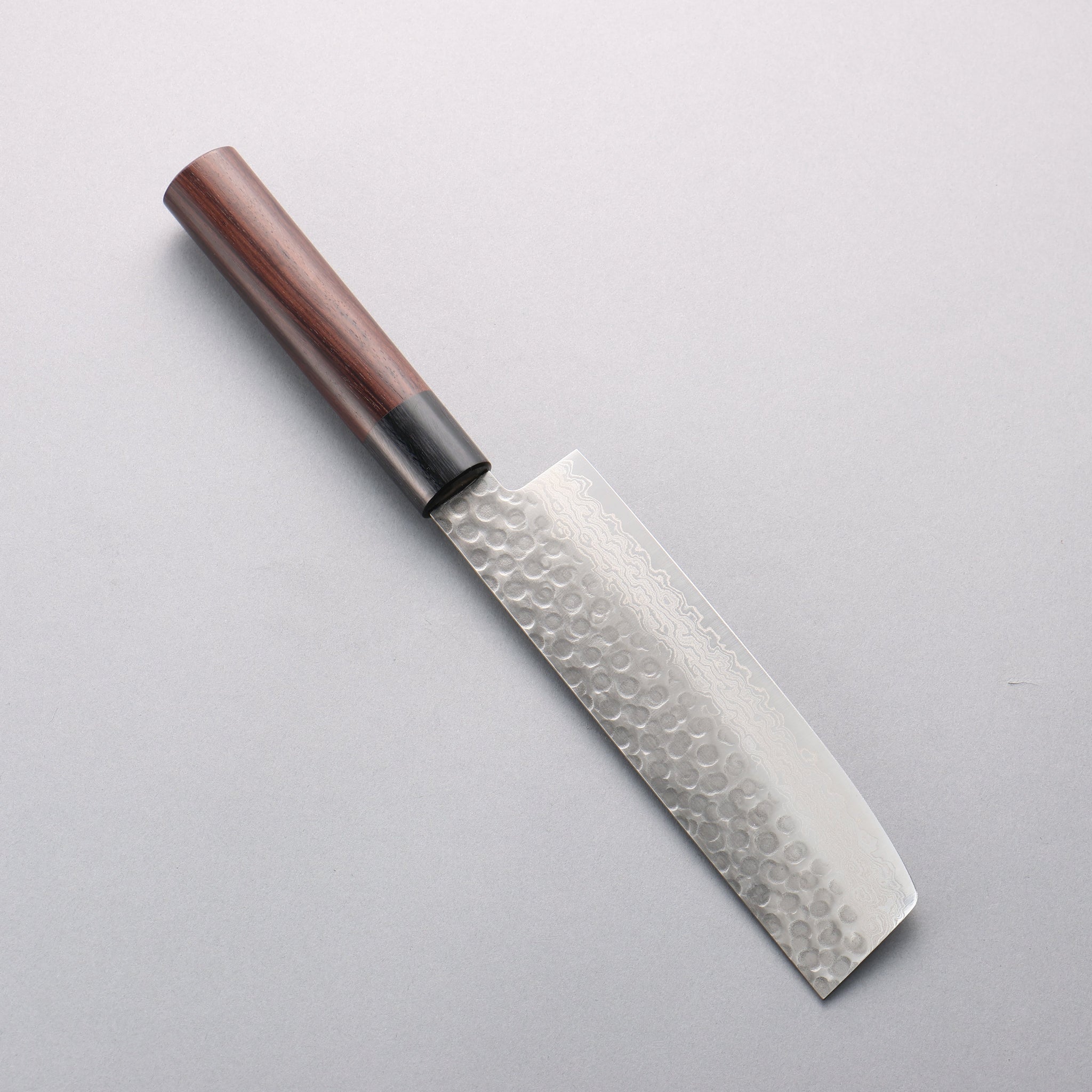 清助 V金10号 鎚目 ダマスカス 菜切包丁 165mm 紫檀 (口輪：黒合板)柄 - 清助刃物