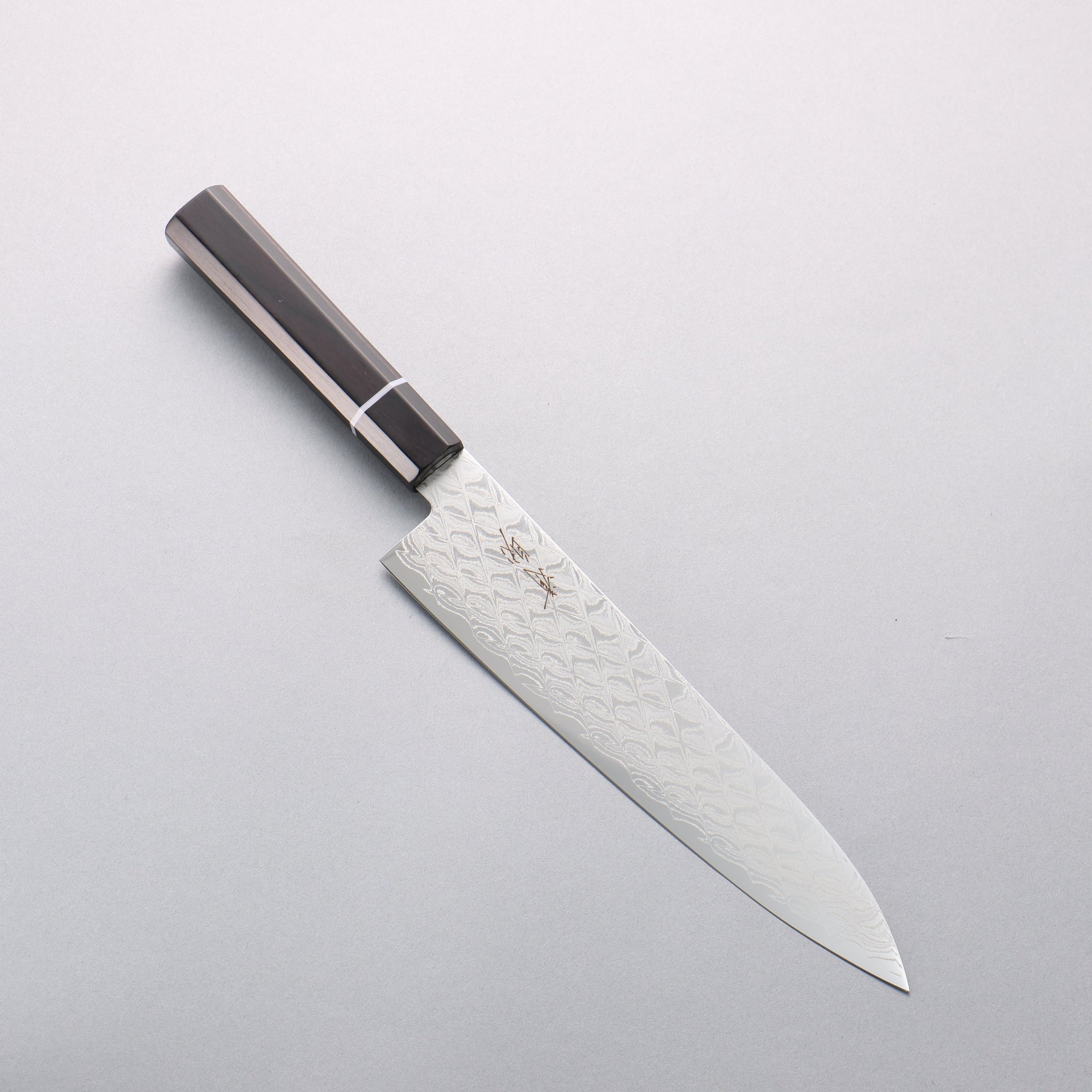 清助 AUS10 ミラークロス 牛刀包丁 210mm 黒合板柄 - 清助刃物