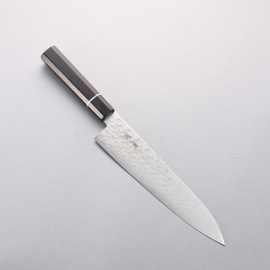 清助 AUS10 ミラークロス 牛刀包丁 210mm 黒合板柄 - 清助刃物