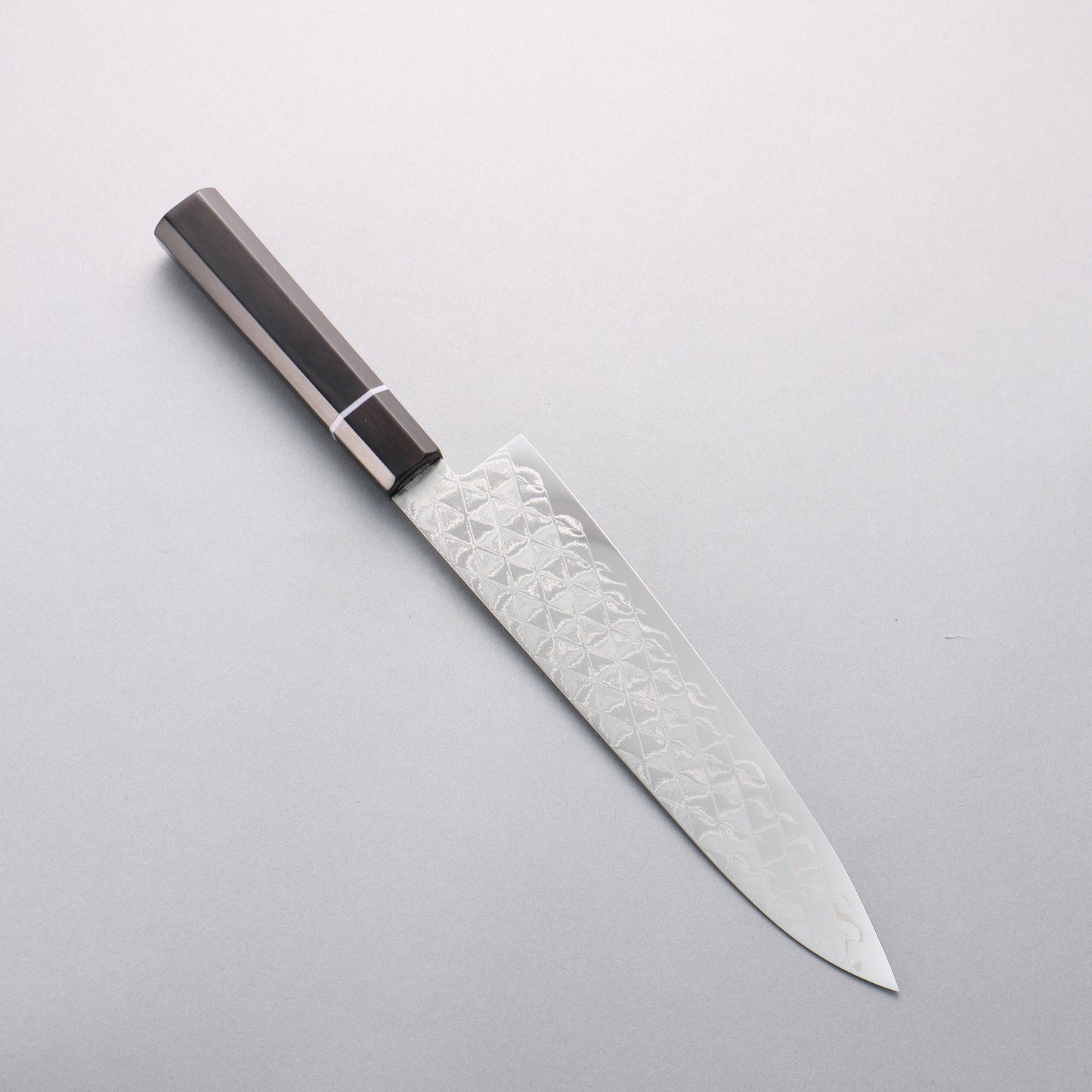 清助 AUS10 ミラークロス 牛刀包丁 210mm 黒合板柄 - 清助刃物