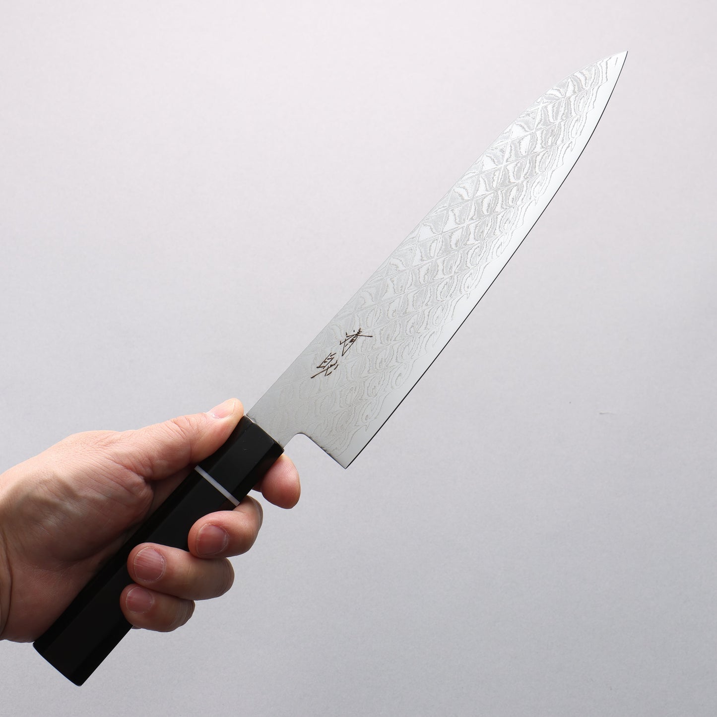 清助 AUS10 ミラークロス 牛刀包丁 210mm 黒合板柄 - 清助刃物