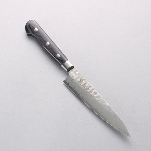 堺 孝行 V金10号 鎚目 ダマスカス 17層 ペティーナイフ 135mm 黒合板柄 - 清助刃物