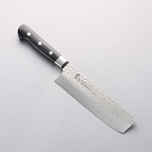堺 孝行 V金10号 鎚目 ダマスカス 17層 菜切包丁 160mm 黒合板柄 - 清助刃物