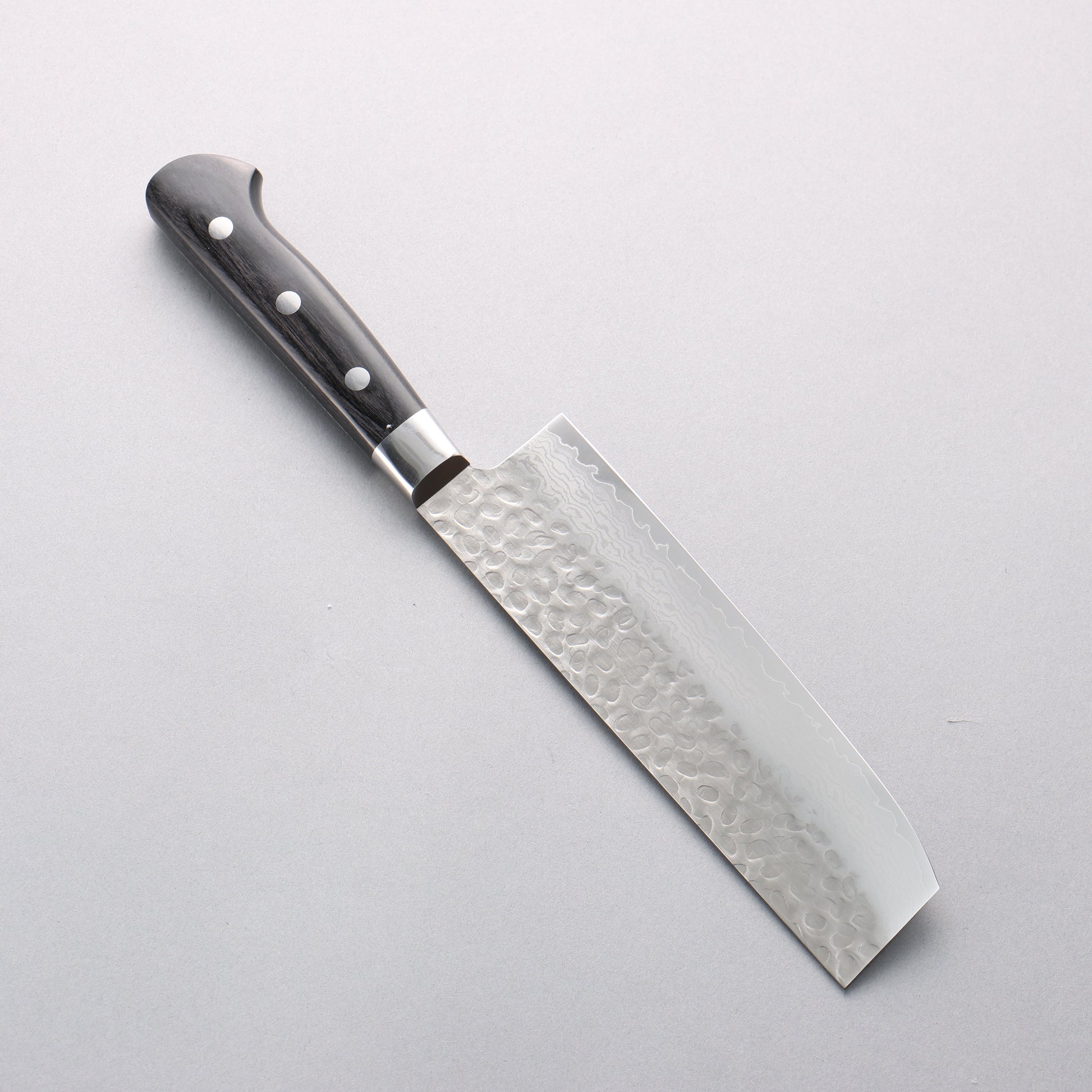 堺 孝行 V金10号 鎚目 ダマスカス 17層 菜切包丁 160mm 黒合板柄 - 清助刃物
