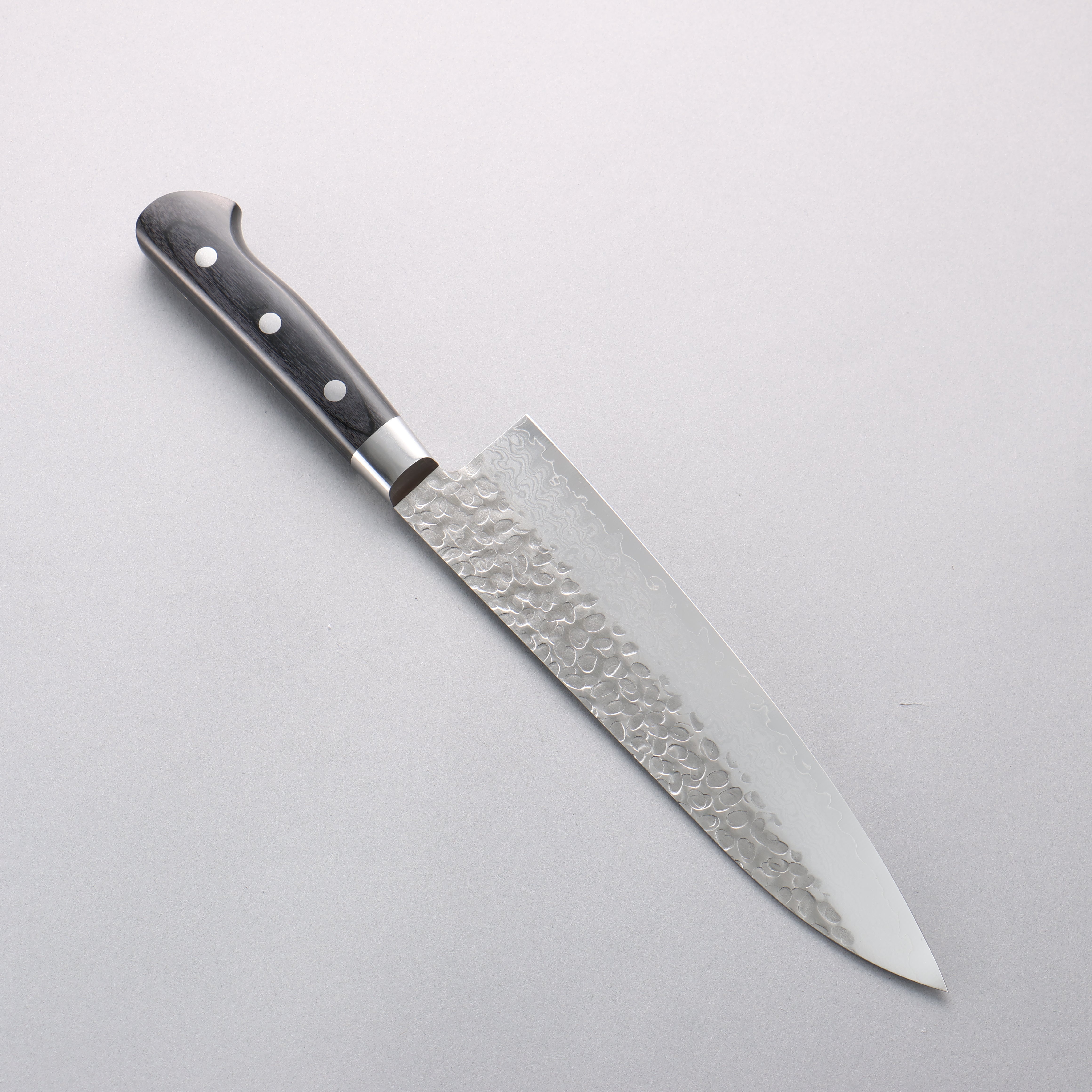 堺 孝行 V金10号 鎚目 ダマスカス 17層 牛刀包丁 210mm 黒合板柄 - 清助刃物
