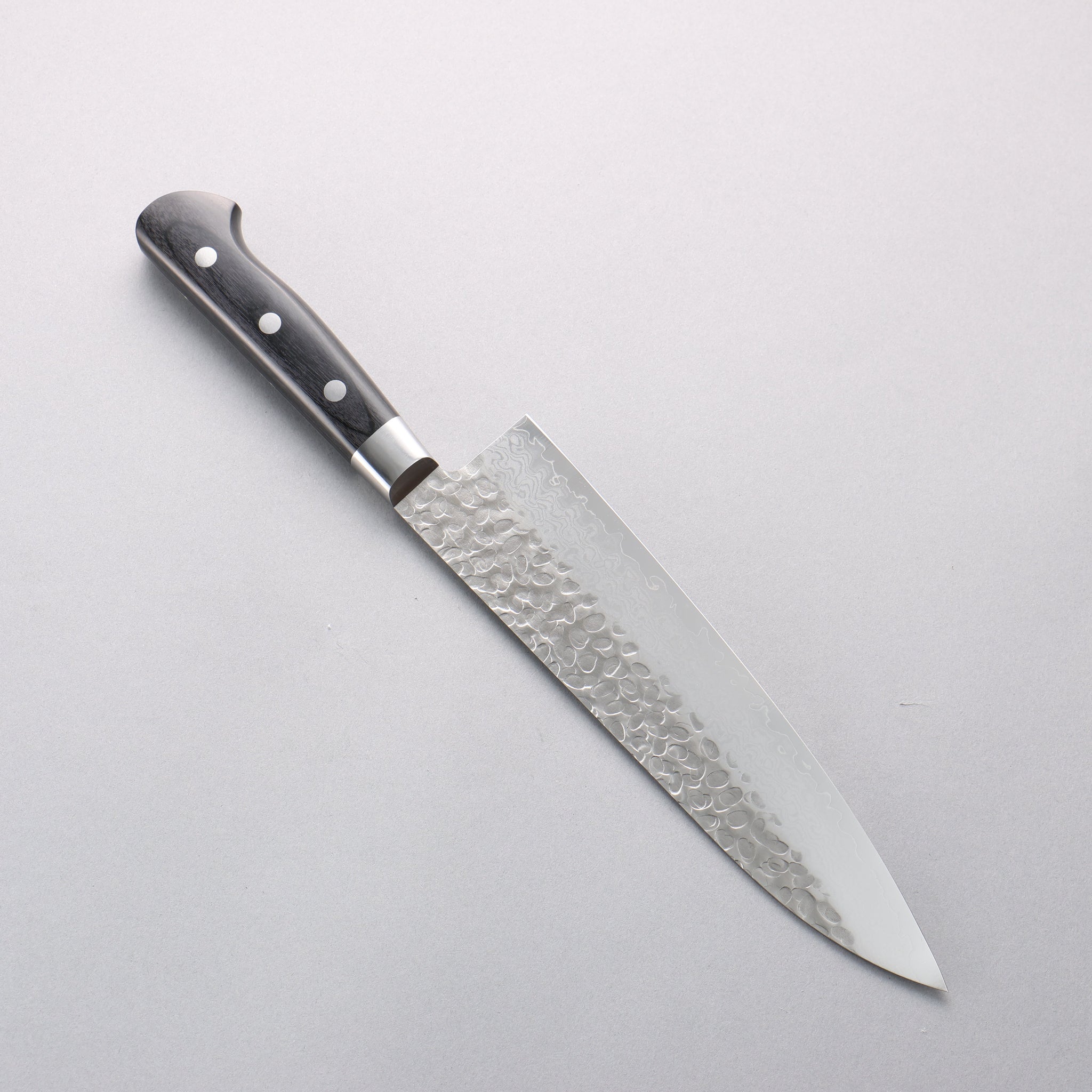 堺 孝行 V金10号 鎚目 ダマスカス 17層 牛刀包丁 210mm 黒合板柄 - 清助刃物