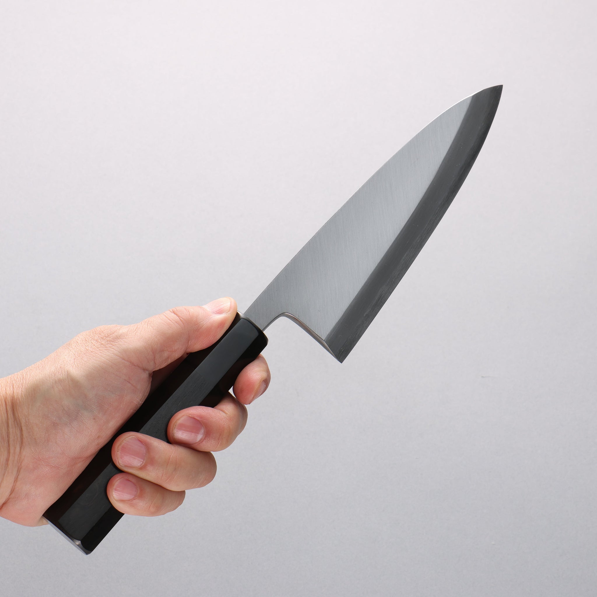 源 昭忠 青ニ鋼 相出刃 150mm 黒檀 (口輪：黒水牛)柄 - 清助刃物