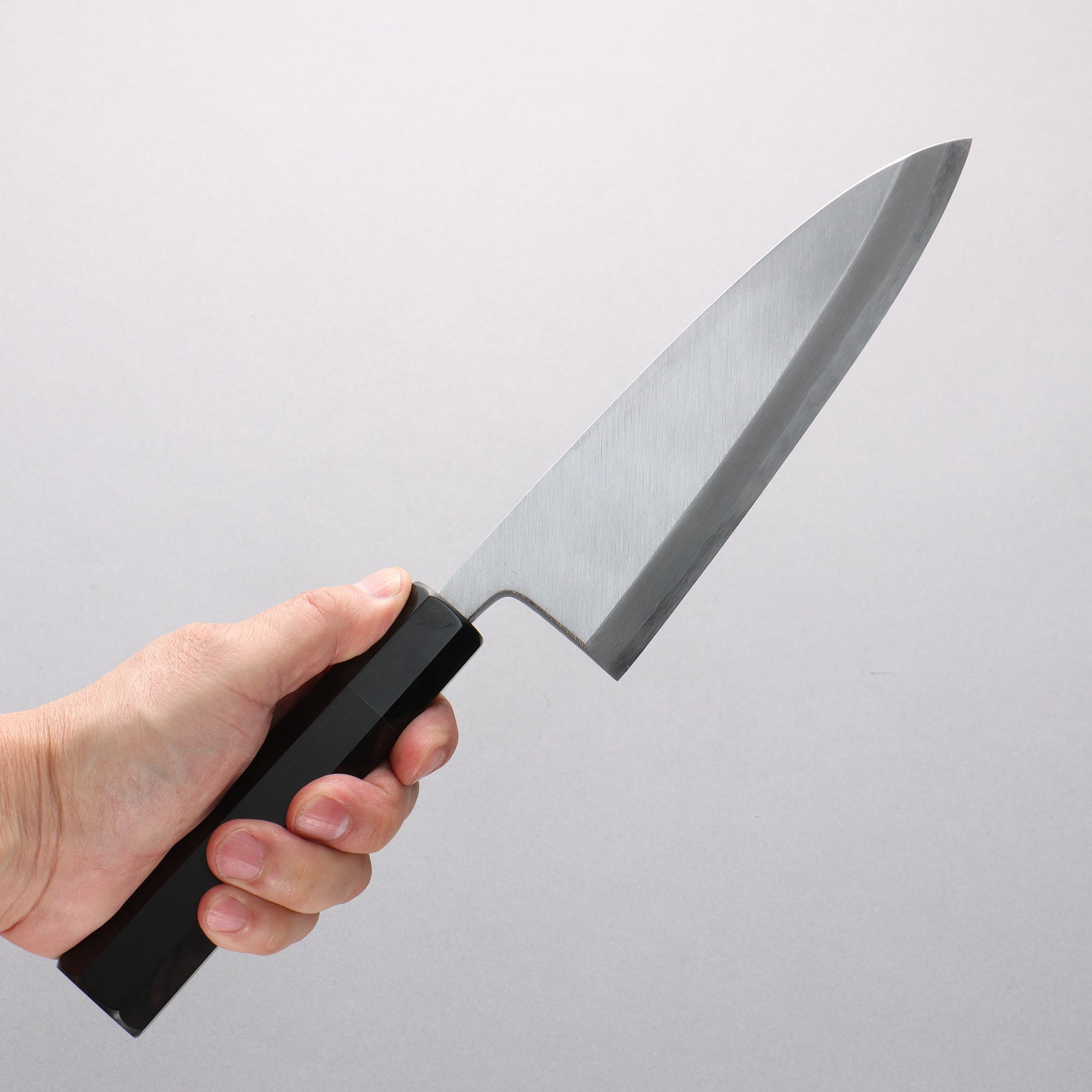 源 昭忠 青ニ鋼 相出刃 180mm 黒檀 (口輪：黒水牛)柄 - 清助刃物