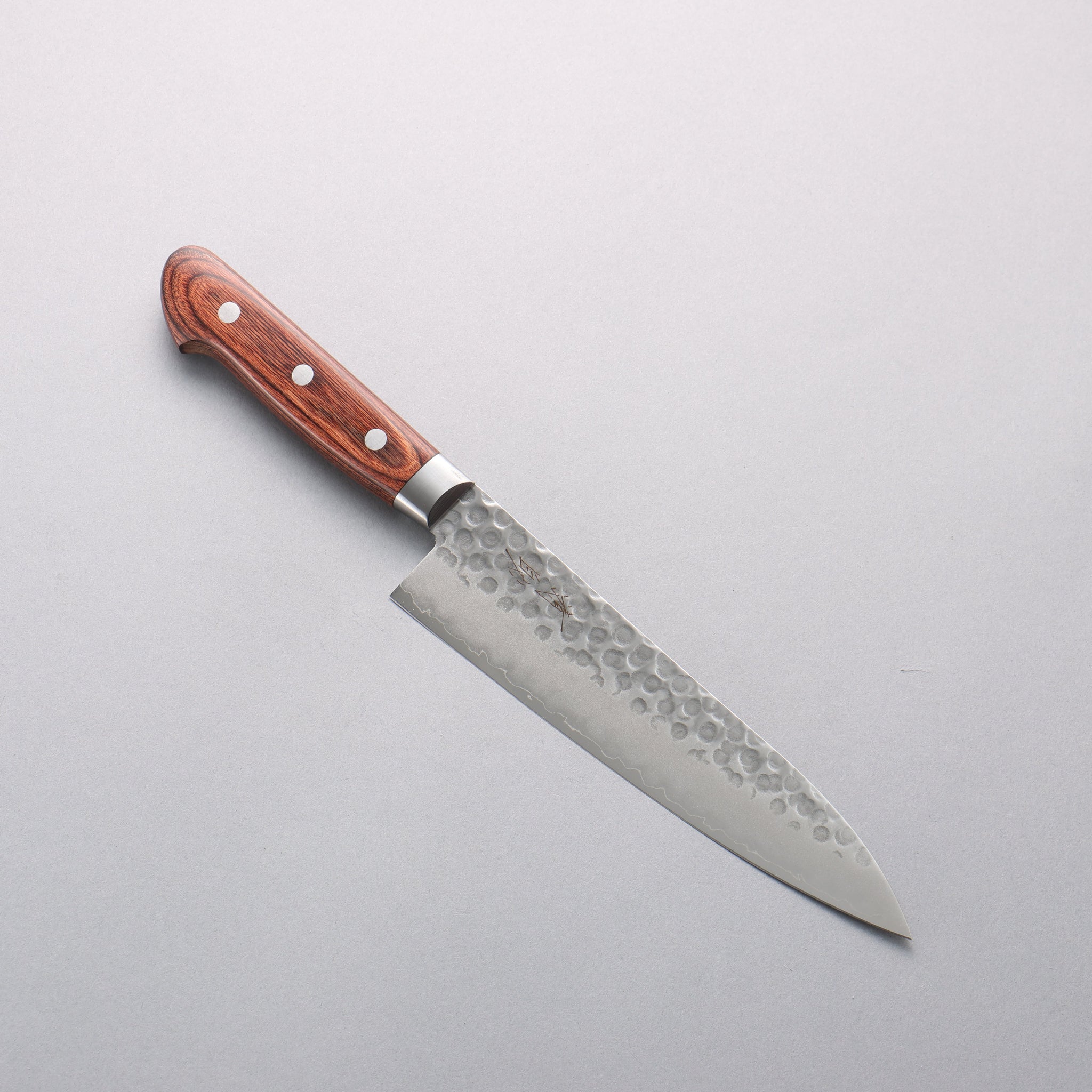 清助 V金10号 鎚目 牛刀包丁 180mm マホガニー柄 - 清助刃物