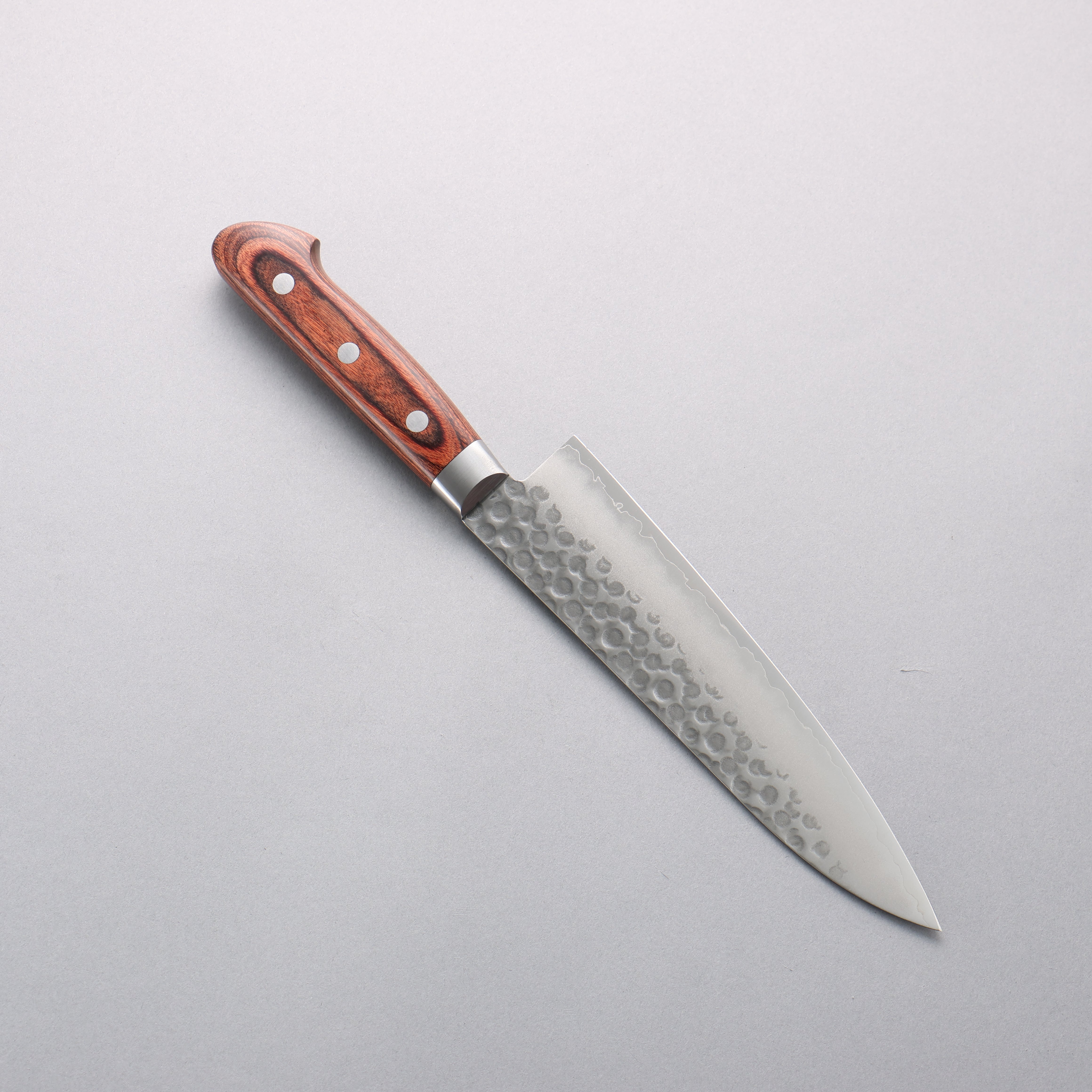 清助 V金10号 鎚目 牛刀包丁 180mm マホガニー柄 - 清助刃物