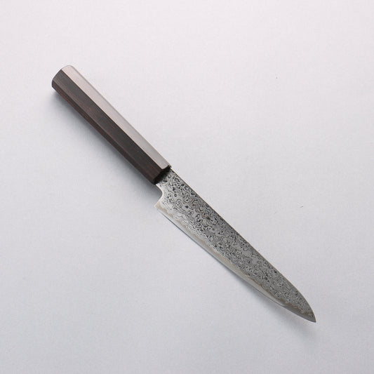 清助 V金10号 ダマスカス ペティーナイフ 150mm 黒檀柄 - 清助刃物
