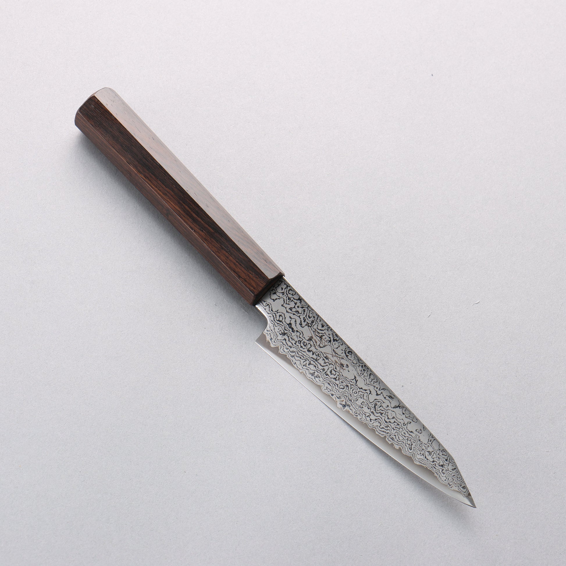 清助 V金10号 ダマスカス ペティーナイフ 120mm 黒檀柄 - 清助刃物