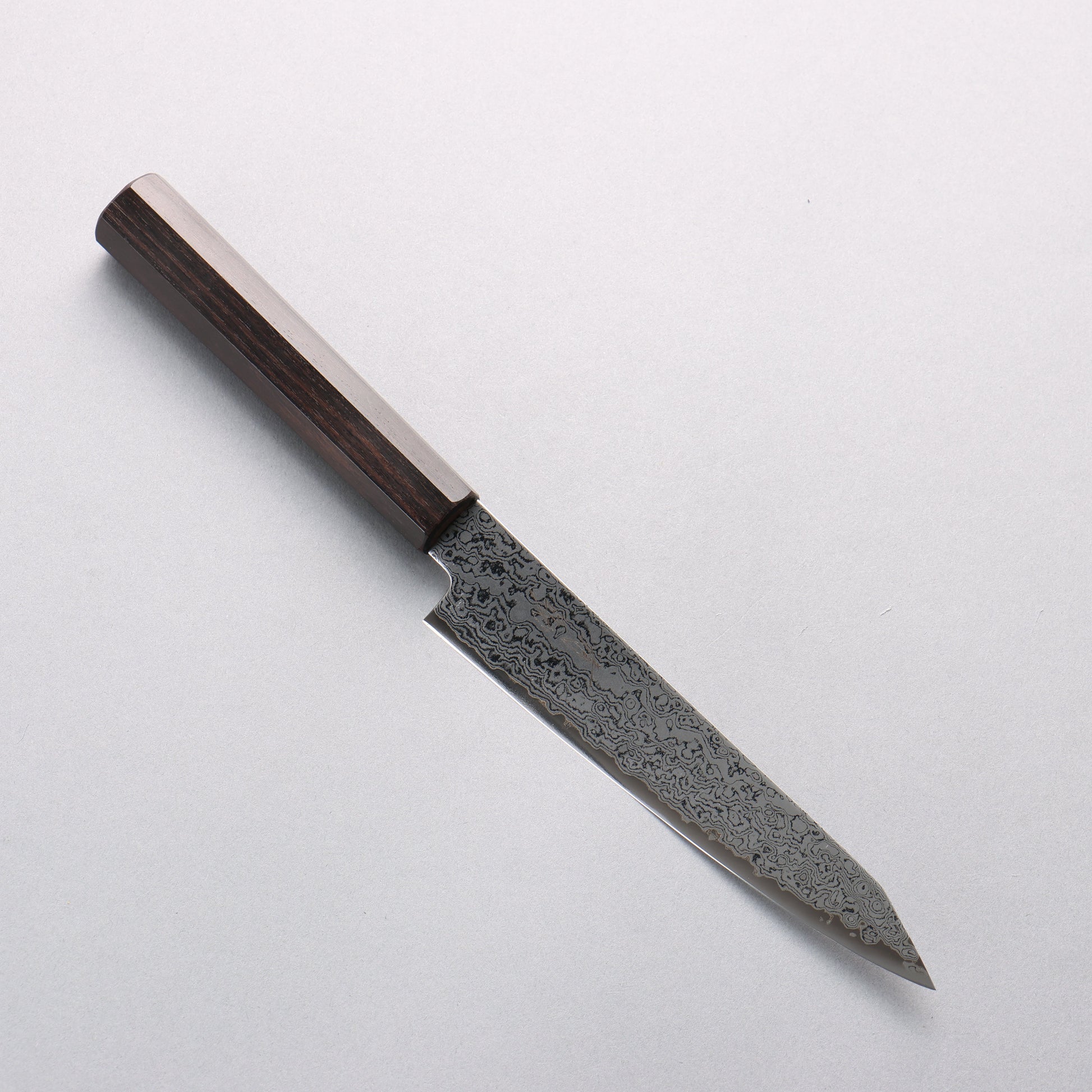 清助 V金10号 ダマスカス 切付ペティナイフ 150mm 黒檀柄 - 清助刃物