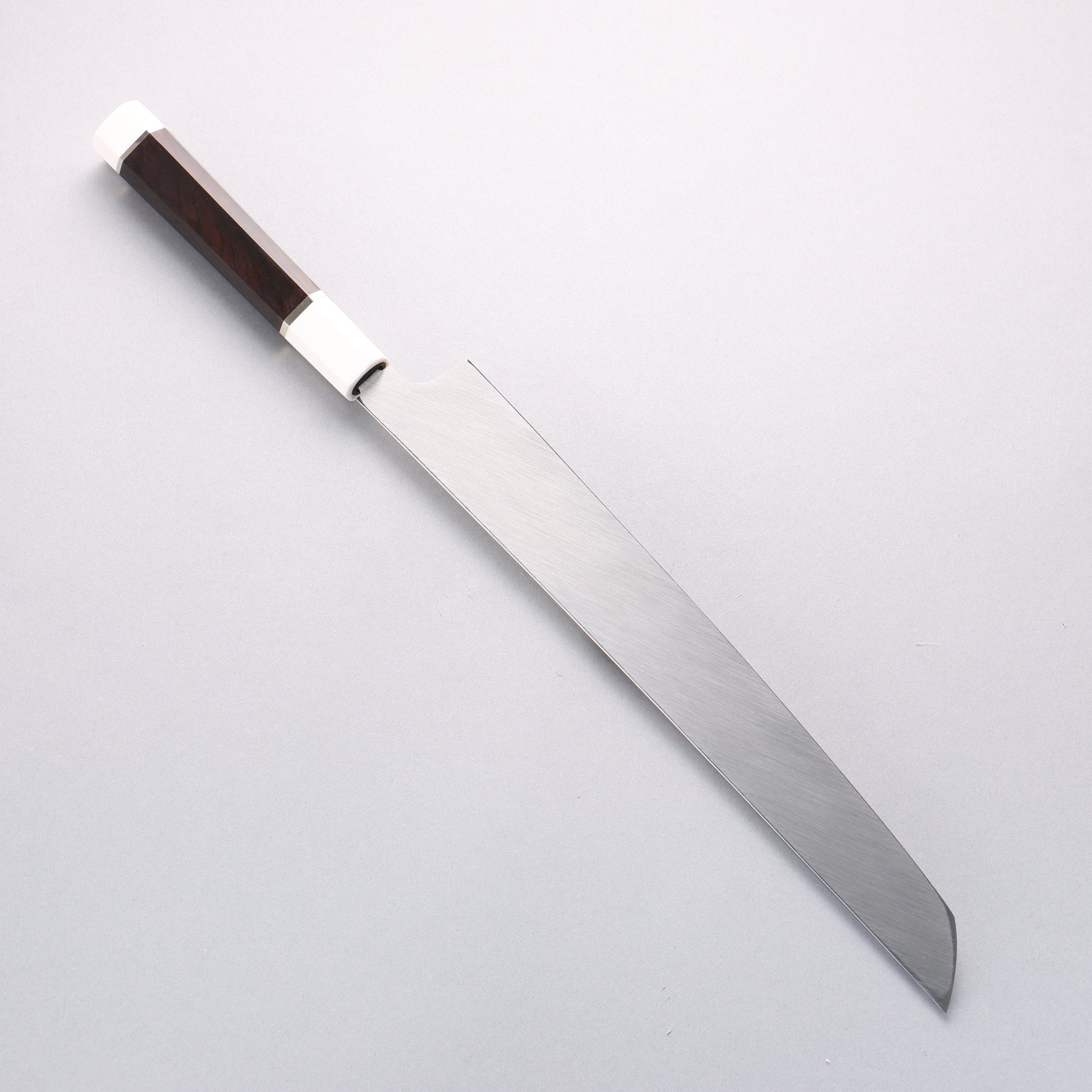 堺 孝行 影打 水本焼 白ニ鋼 鏡面仕上げ 先丸柳刃包丁 300mm 黒檀(両側水牛リング付き）柄 鞘付き - 清助刃物