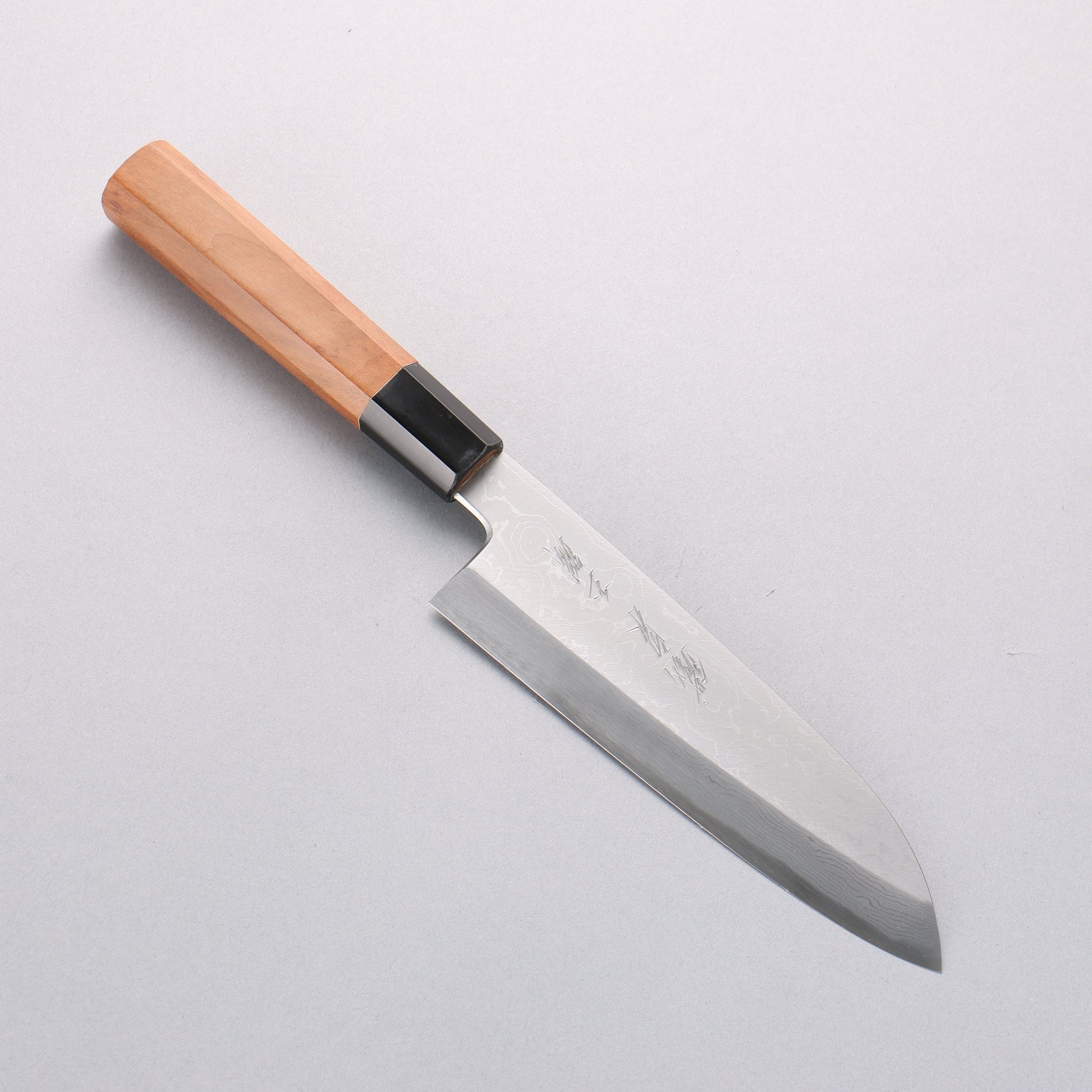 鐵泉 山塚作 玉鋼 ダマスカス 三徳包丁 165mm 山桜柄 - 清助刃物
