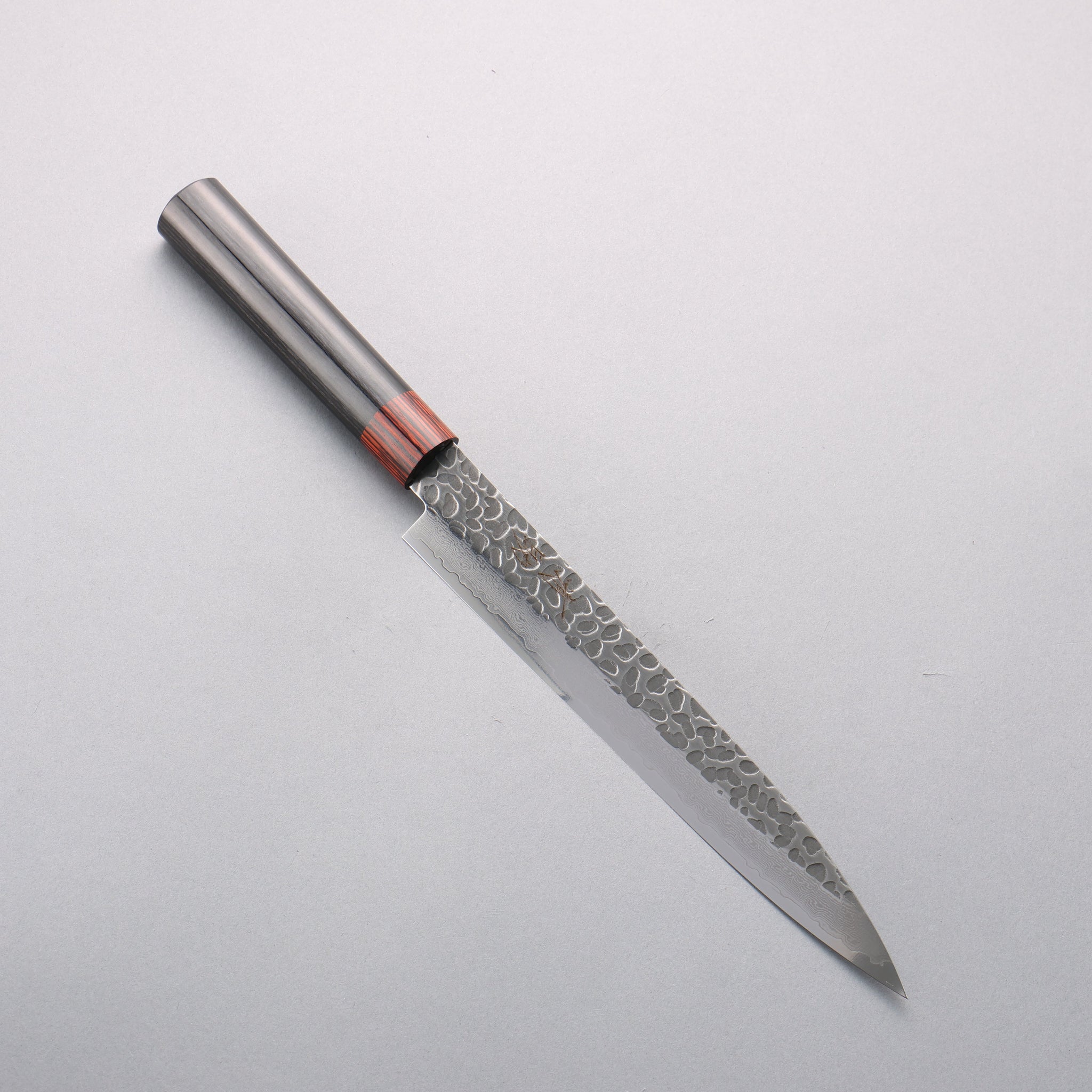 清助 VG10 33層 鎚目 ダマスカス 筋引包丁 210mm 黒合板柄 - 清助刃物