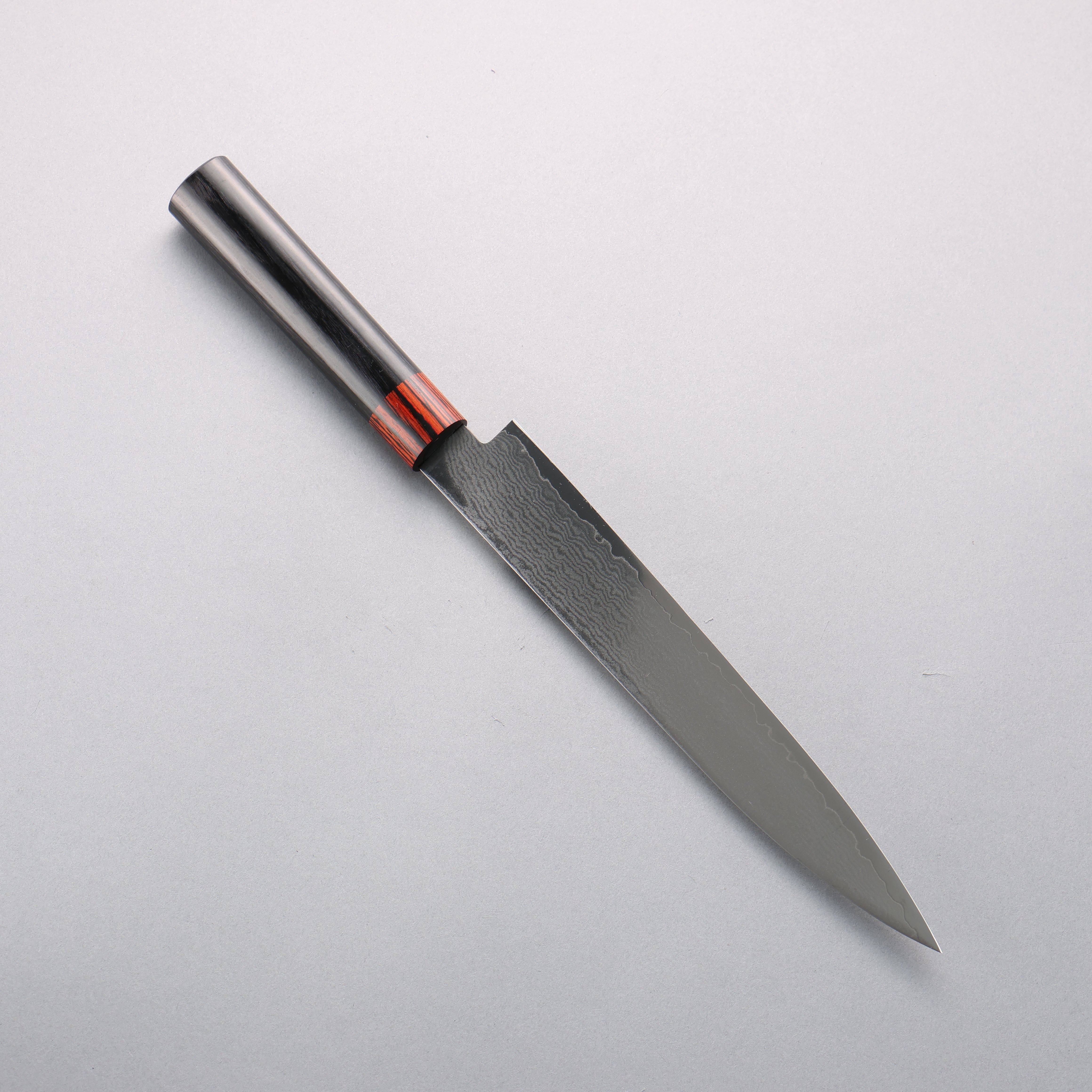 清助 VG10 33層 鎚目 ダマスカス 筋引包丁 210mm 黒合板柄 - 清助刃物
