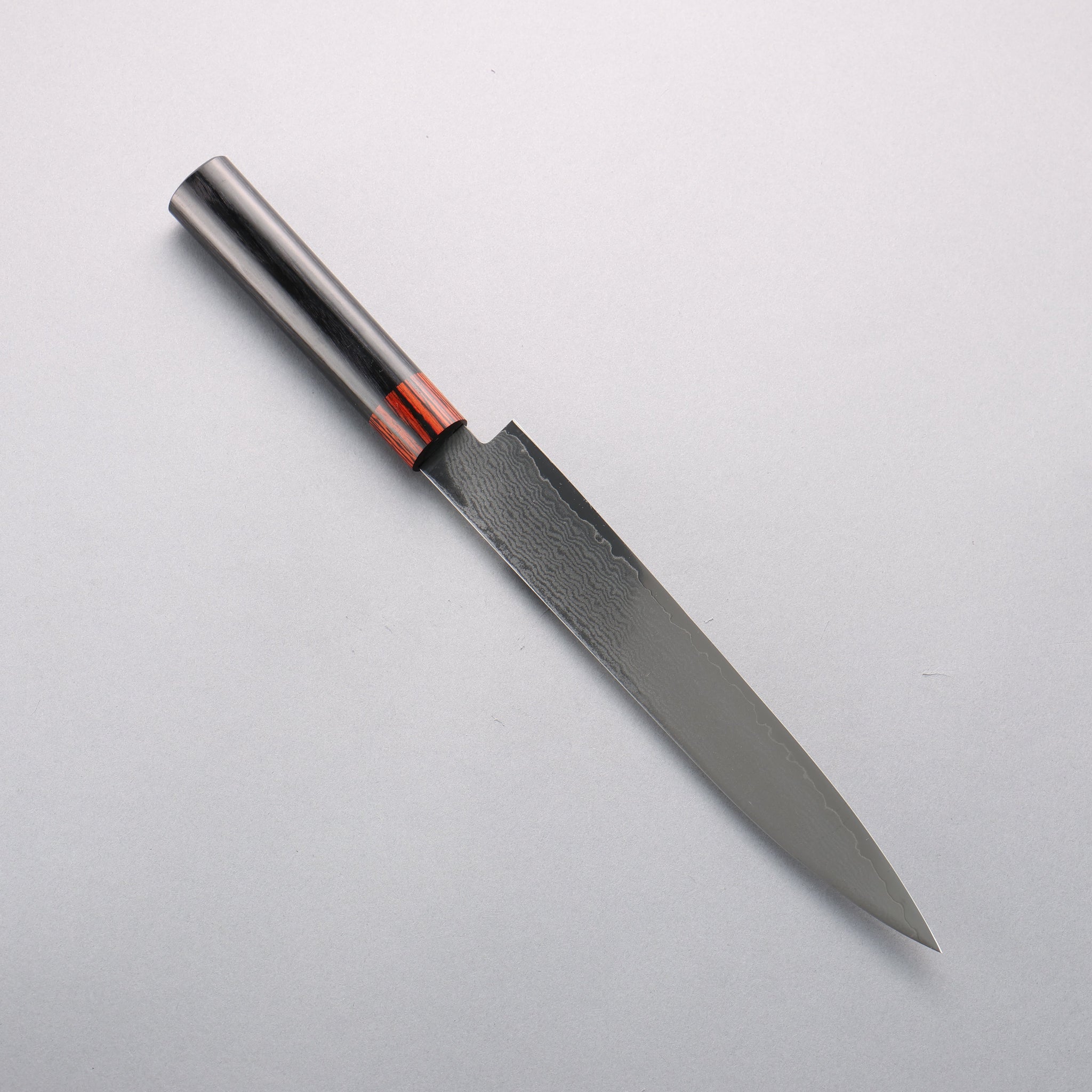 清助 VG10 33層 鎚目 ダマスカス 筋引包丁 210mm 黒合板柄 - 清助刃物