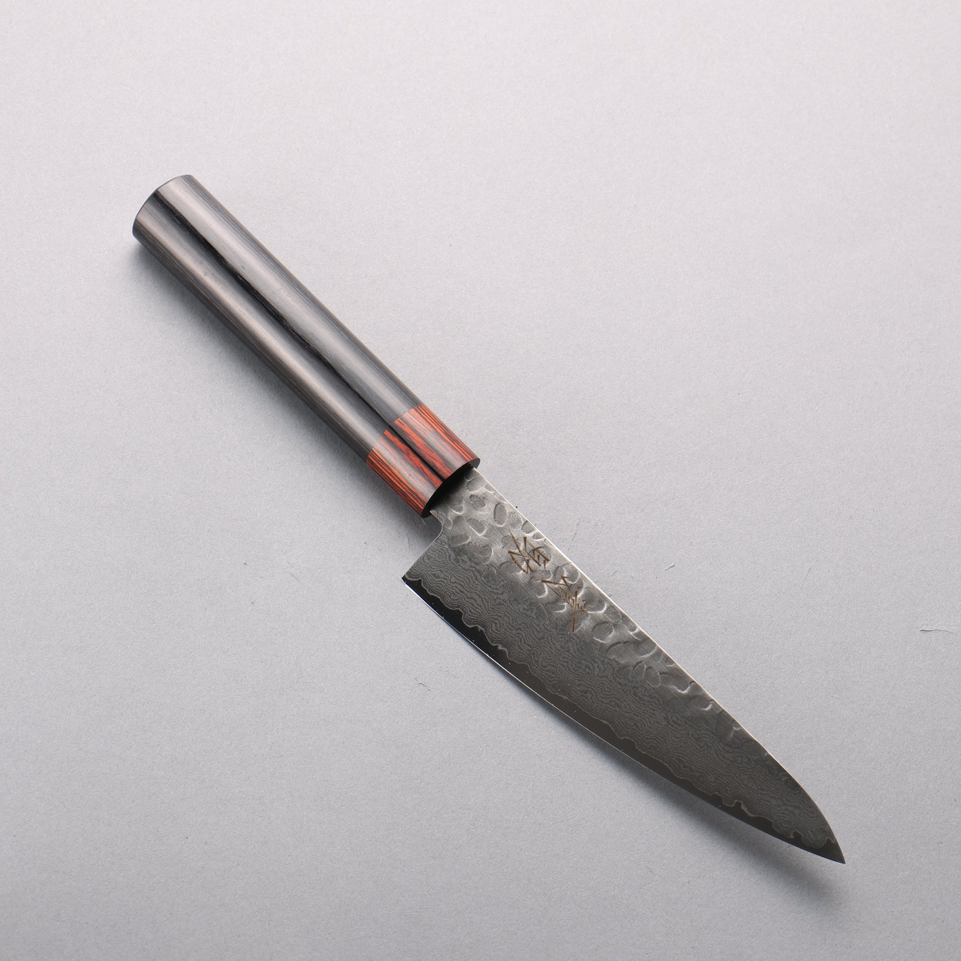 清助 VG10 33層 鎚目 ダマスカス 小三徳包丁 135mm 黒合板柄 - 清助刃物