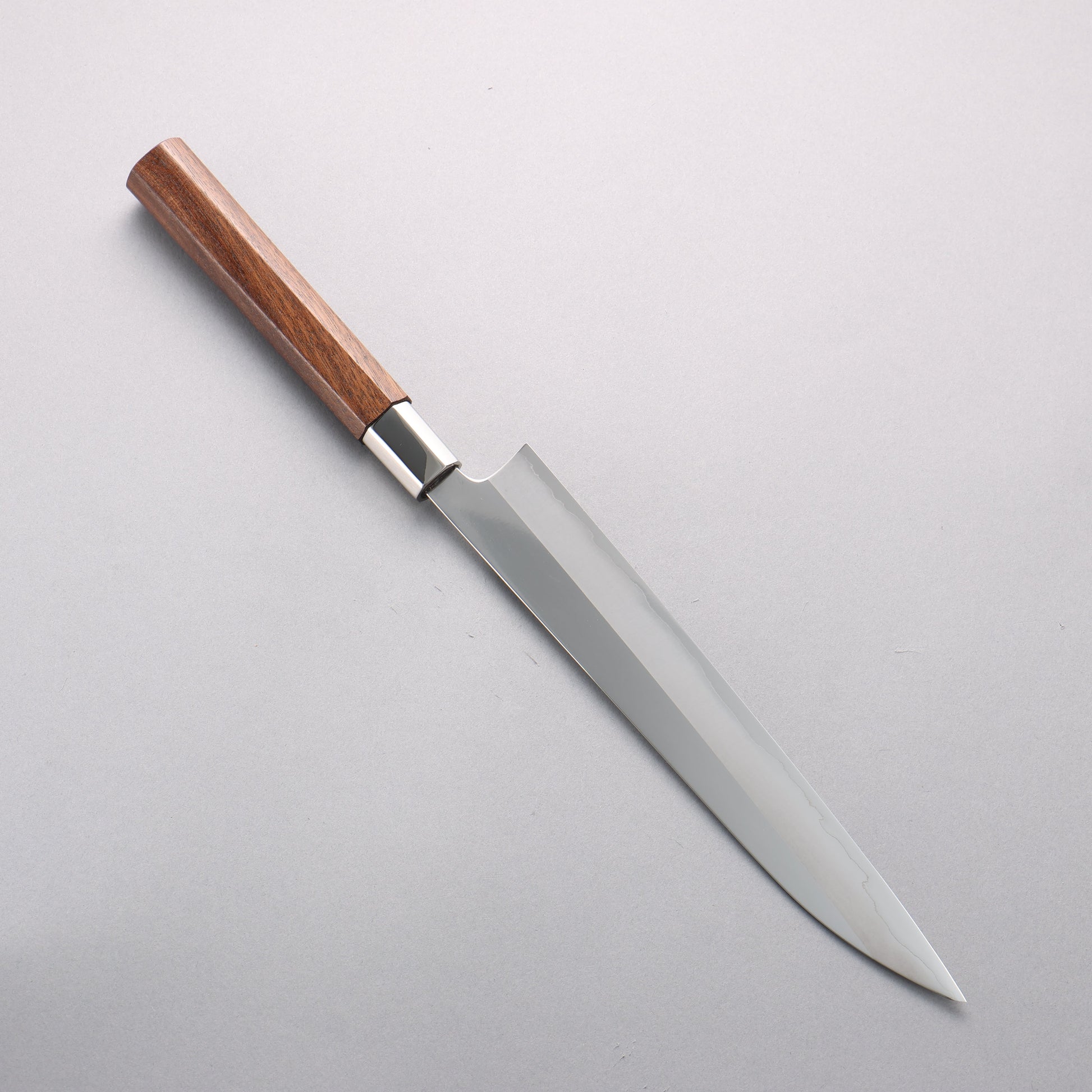 黒鳥 銀三鋼 磨き仕上げ 筋引包丁 225mm ウォルナット柄 - 清助刃物