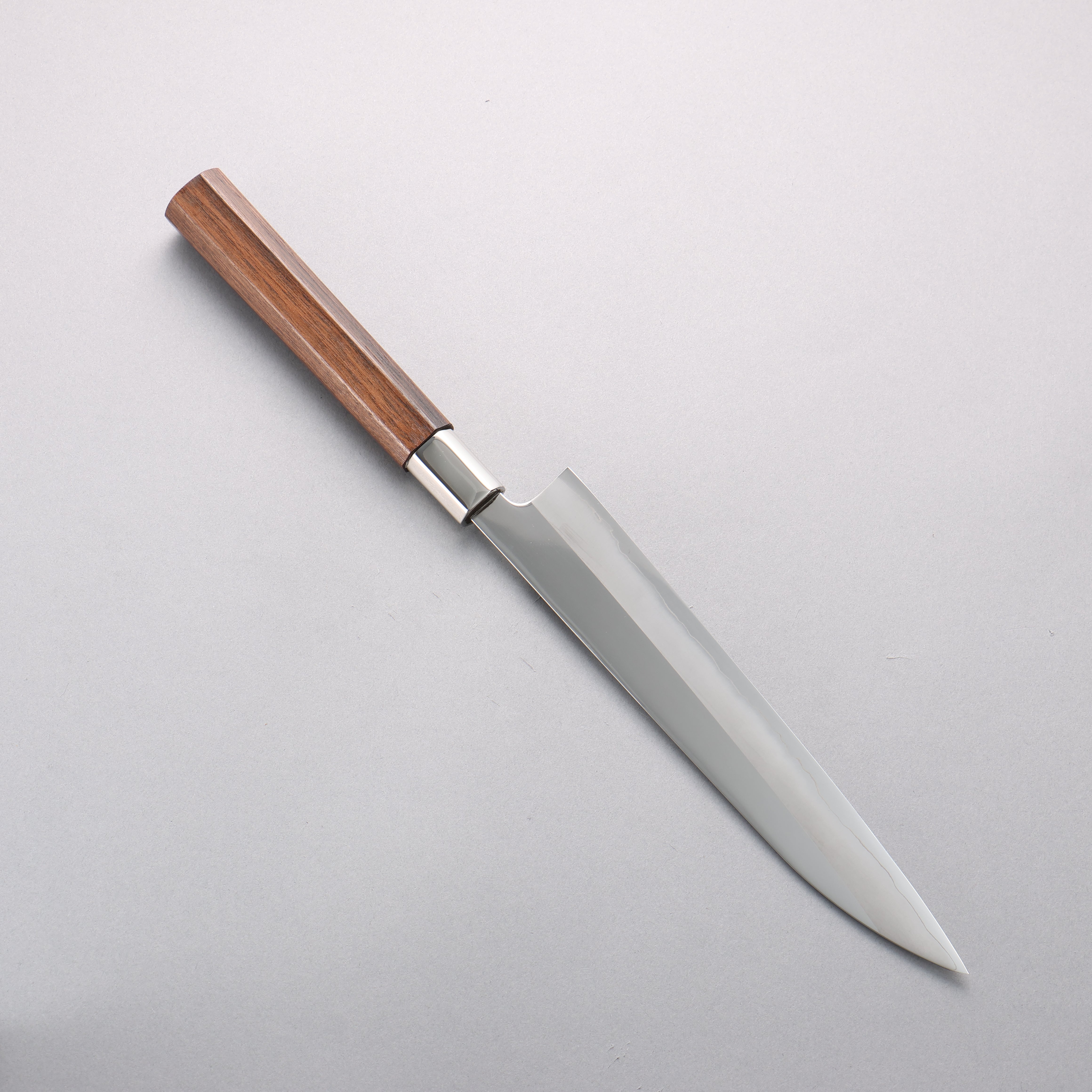 黒鳥 銀三鋼 磨き仕上げ 筋引包丁 210mm ウォルナット柄 - 清助刃物