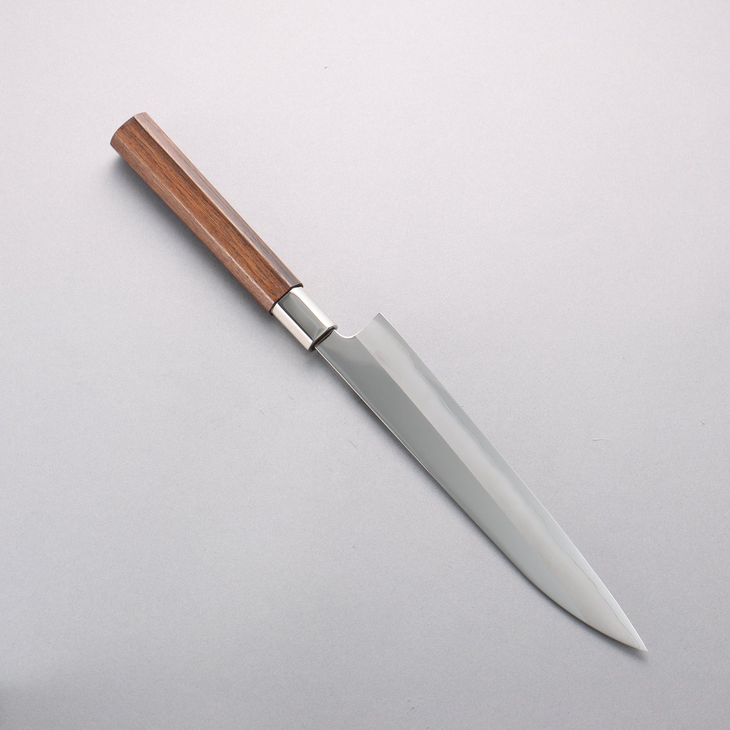 黒鳥 銀三鋼 磨き仕上げ 筋引包丁 210mm ウォルナット柄 - 清助刃物