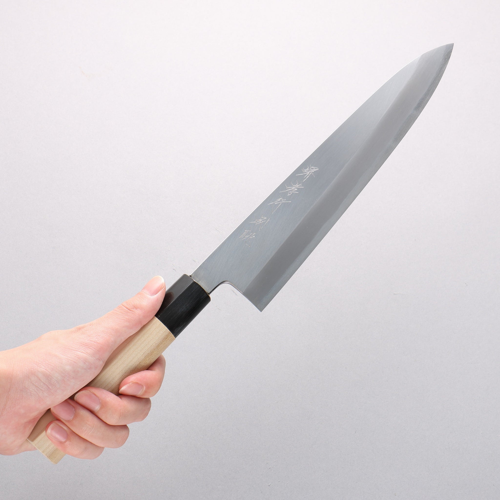 堺 孝行 特上 白ニ鋼 牛刀包丁 240mm 朴柄 - 清助刃物