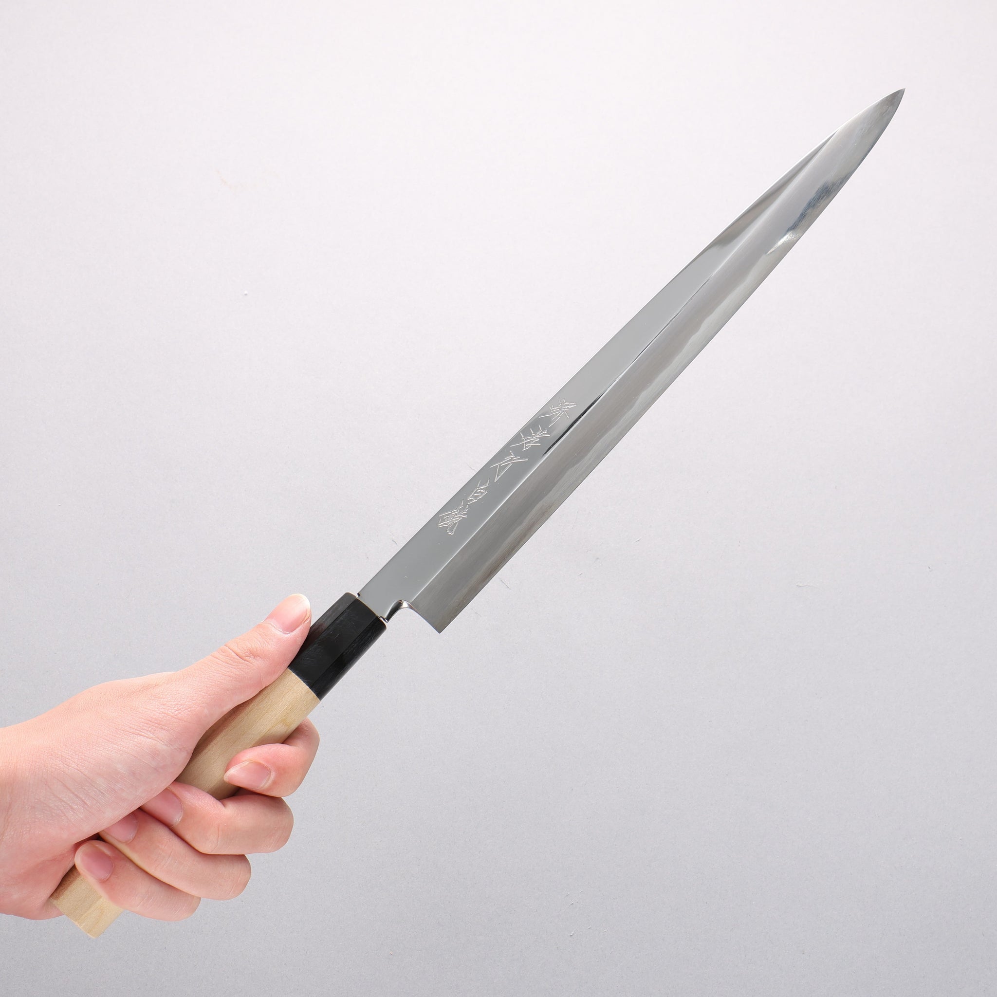 堺 孝行 白ニ鋼 鏡面仕上げ ふぐ引き包丁 - 清助刃物