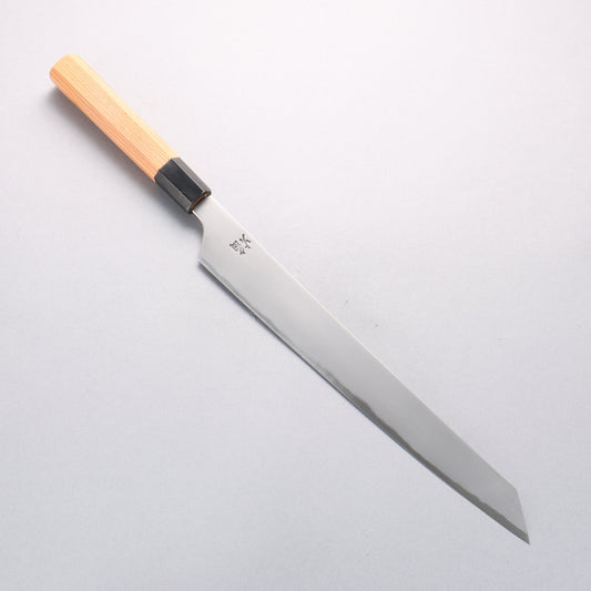 堺 孝行 焔 飛燕 青ニ鋼 剣型柳刃包丁 300mm イチイ柄 - 清助刃物