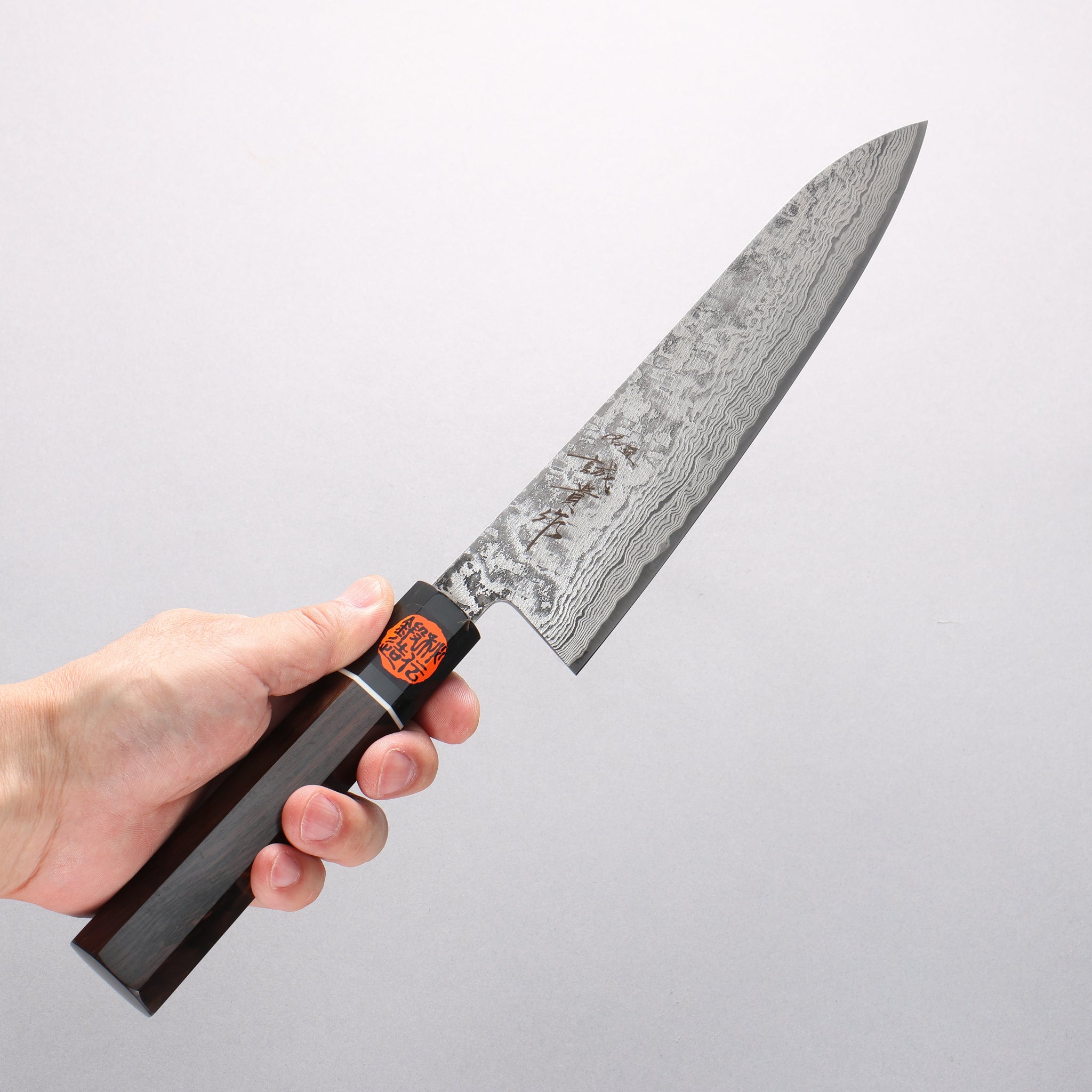 田中 誠貴 羽々斬 SG2 ダマスカス 牛刀包丁 210mm 黒檀柄 - 清助刃物